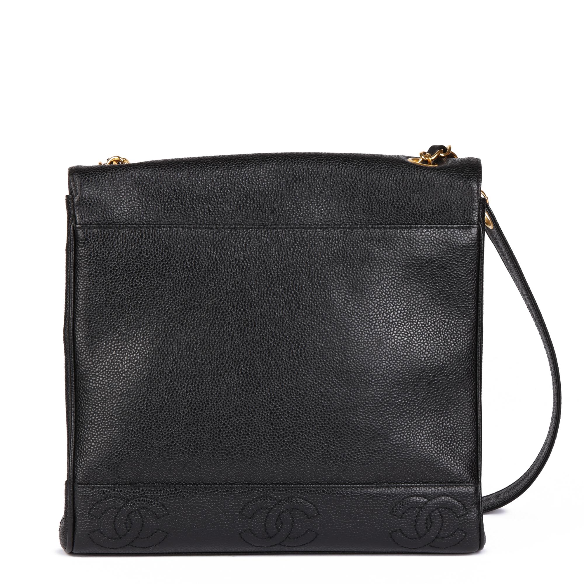 CHANEL Black Caviar Leather Vintage Classic Shoulder Bag at 1stDibs