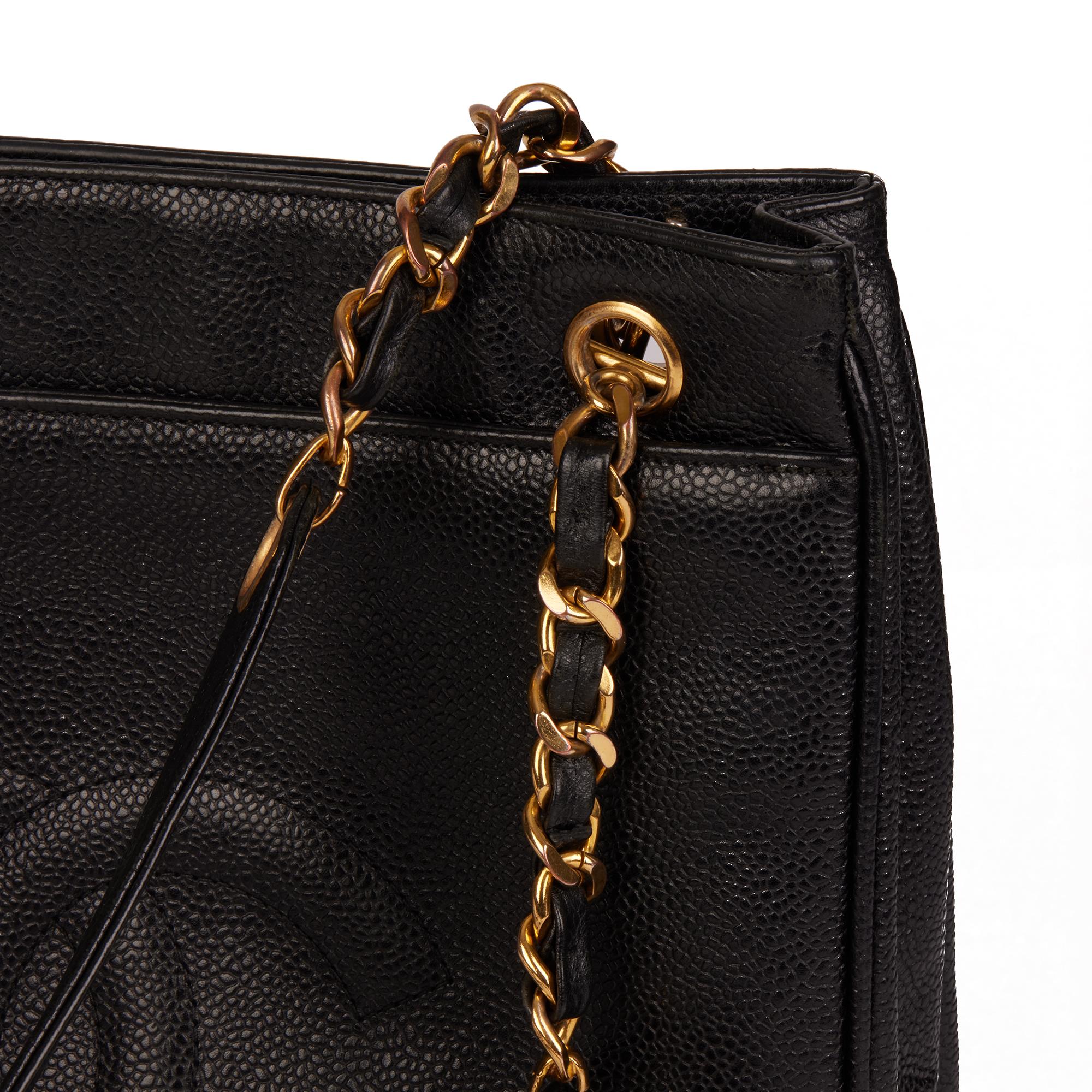 CHANEL Black Caviar Leather Vintage Classic Shoulder Bag 2