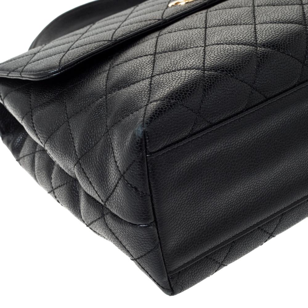Chanel Black Caviar Leather Vintage Kelly Bag 5