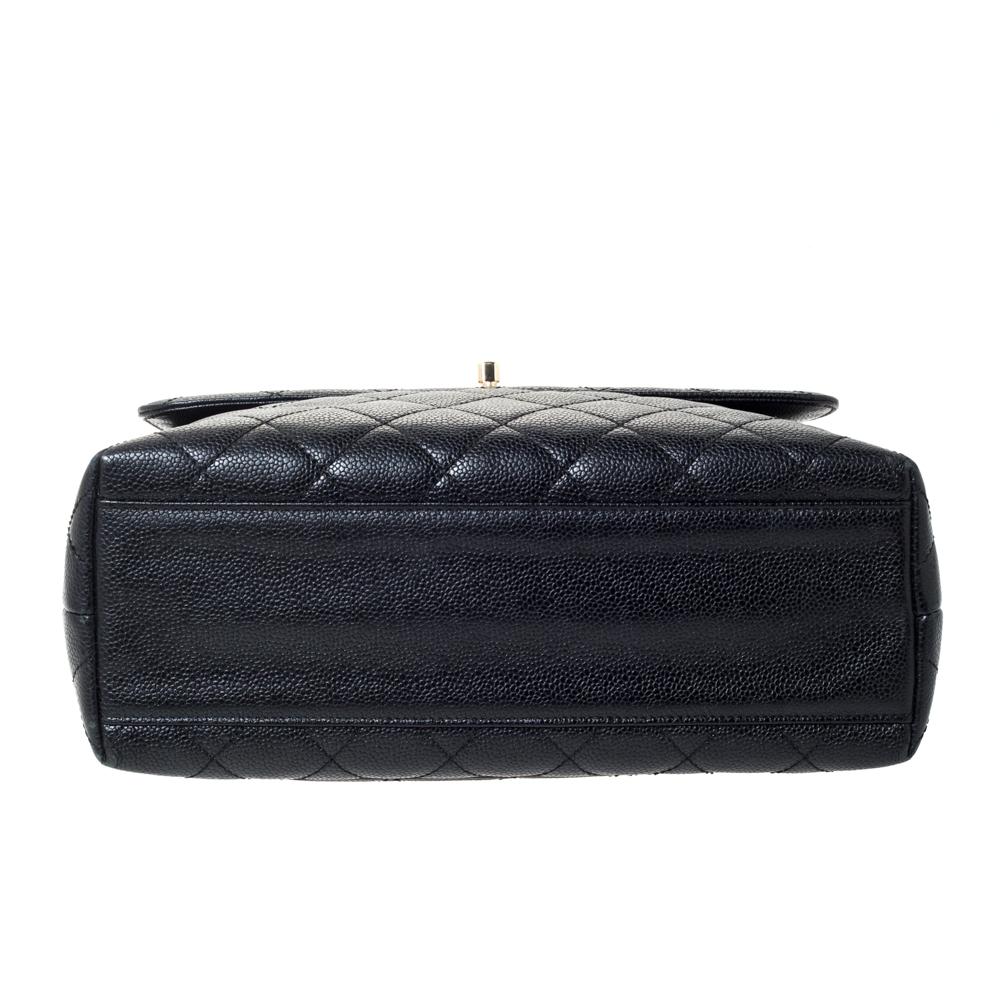 Women's Chanel Black Caviar Leather Vintage Kelly Bag