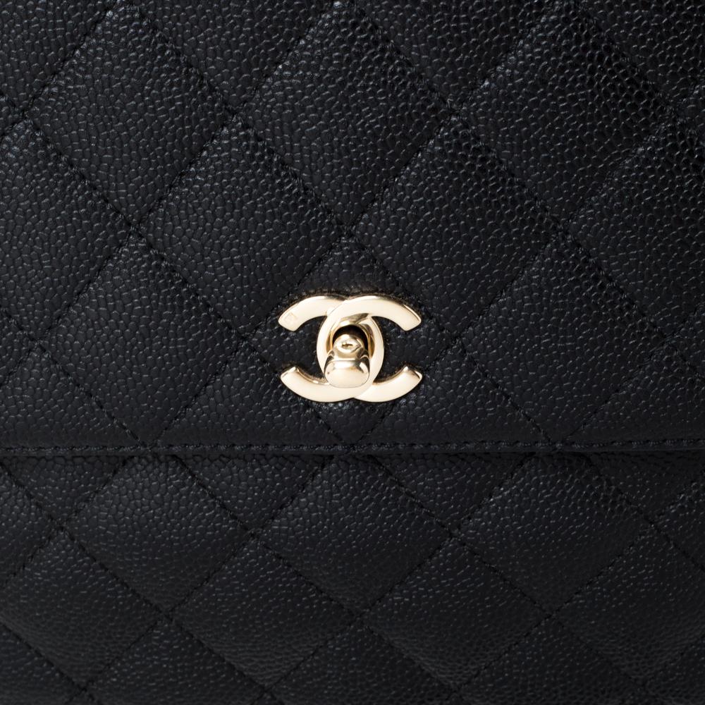 Chanel Black Caviar Leather Vintage Kelly Bag 2