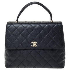 Chanel Black Caviar Leather Vintage Kelly Bag