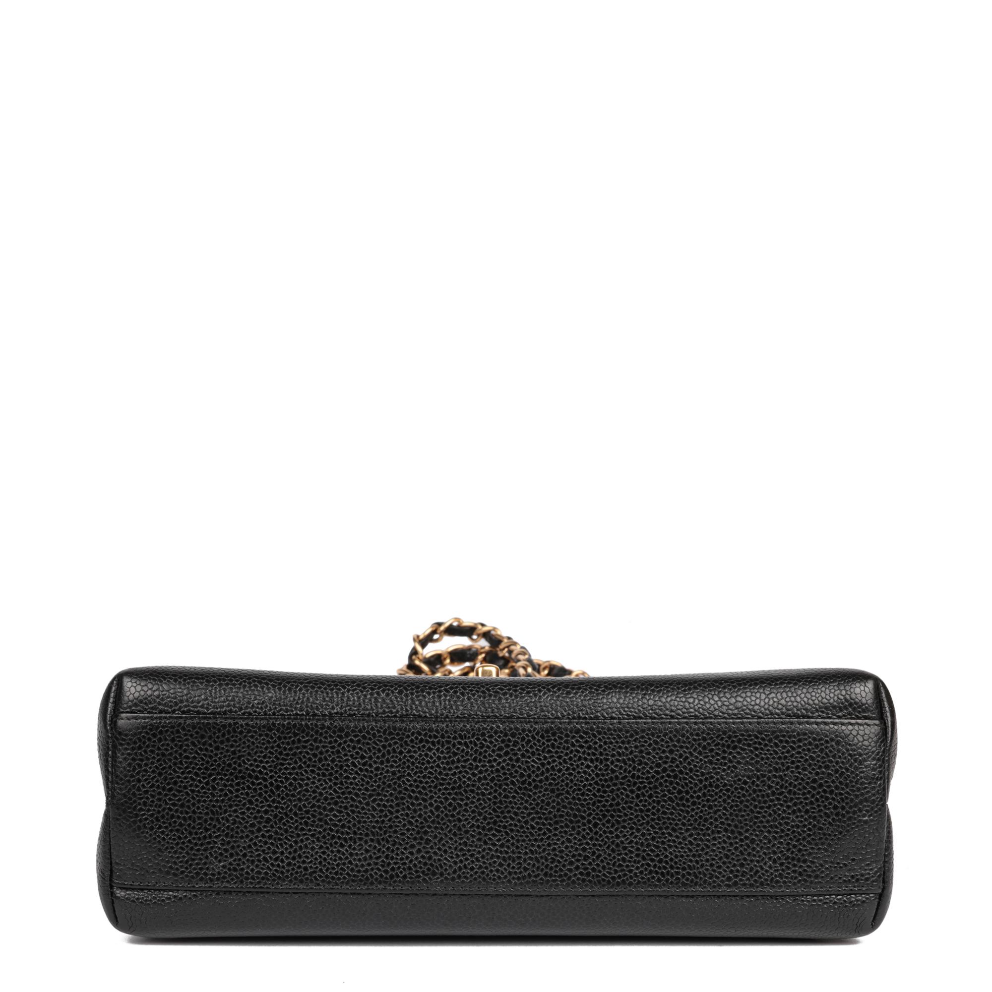 CHANEL Black Caviar Vintage Leather Medium Classic Single Flap Bag en vente 1