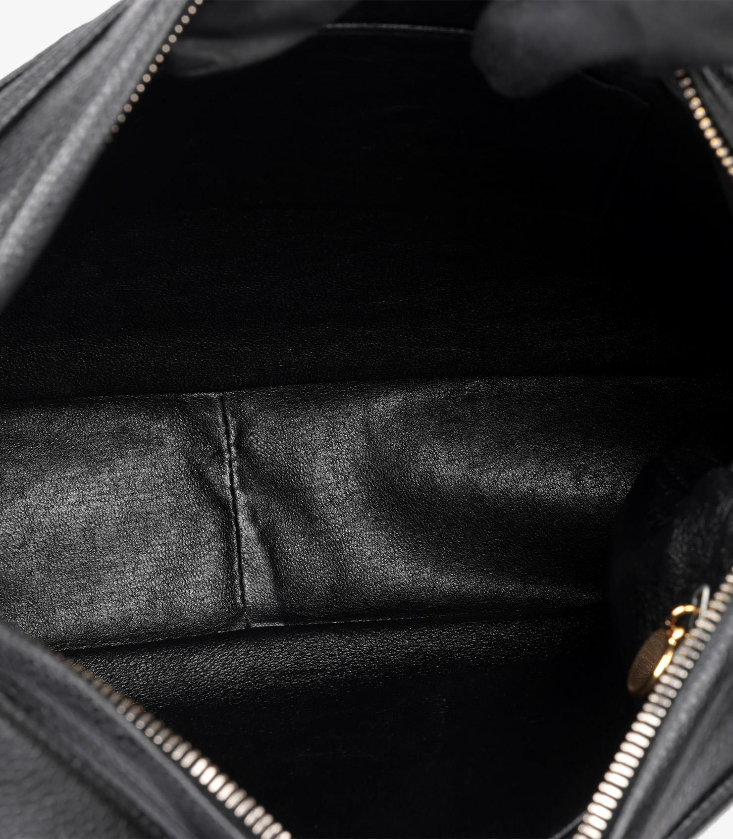 Chanel Black Caviar Leather Vintage Medium Timeless Triple Logo Camera Bag 6