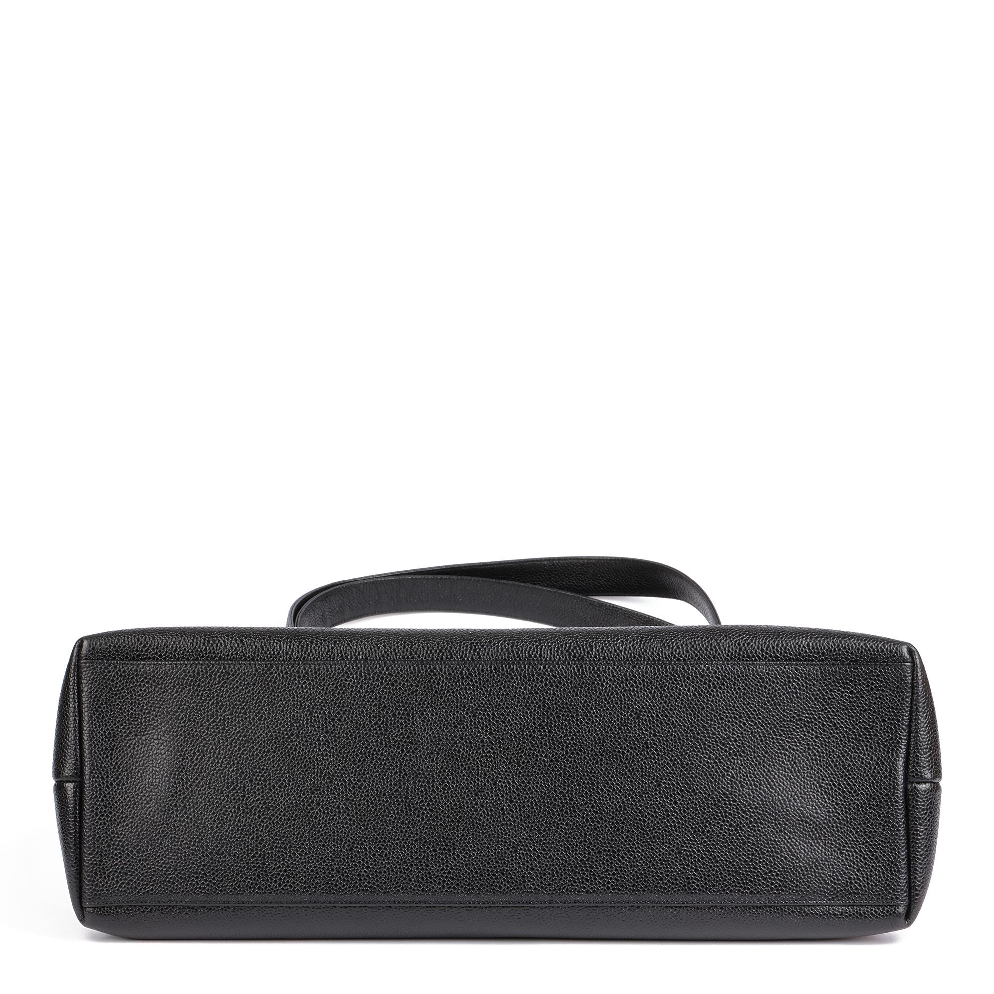 CHANEL Black Caviar Leather Vintage Timeless Shoulder Bag For Sale 2