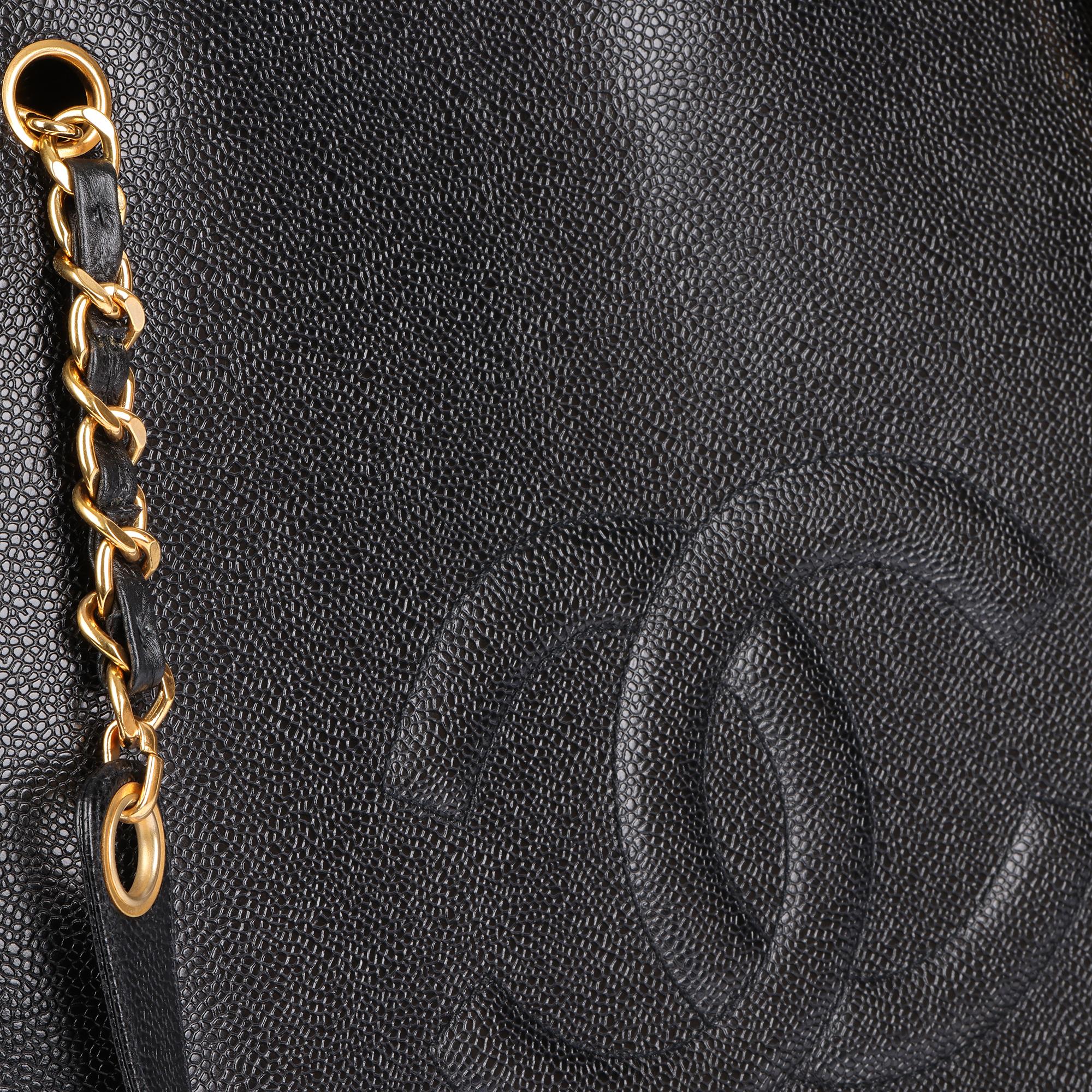 CHANEL Black Caviar Leather Vintage Timeless Shoulder Bag For Sale 3