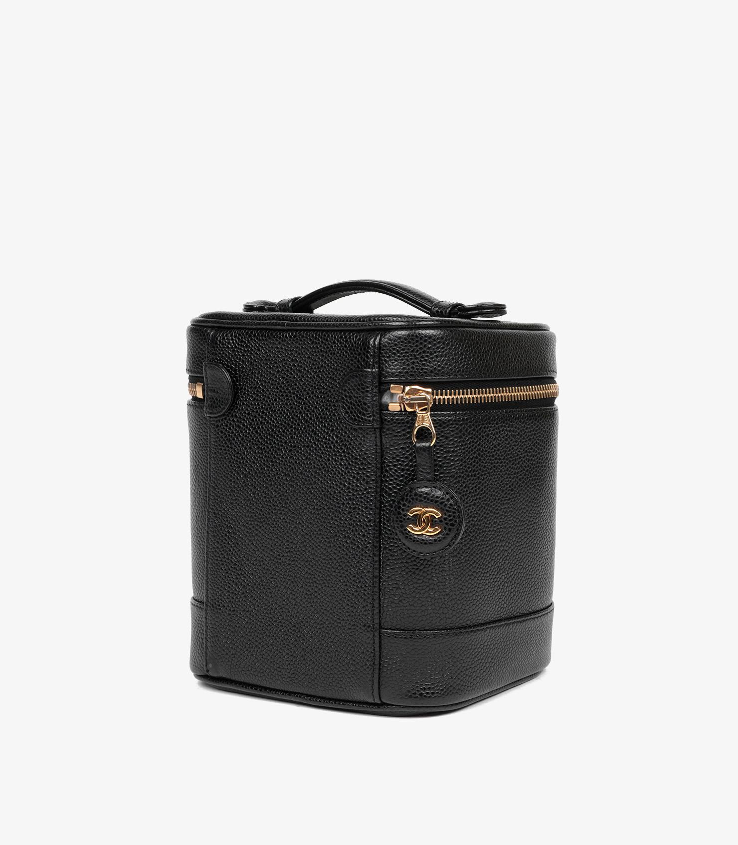 Chanel Black Caviar Leather Vintage Timeless Vanity Case In Excellent Condition For Sale In Bishop's Stortford, Hertfordshire