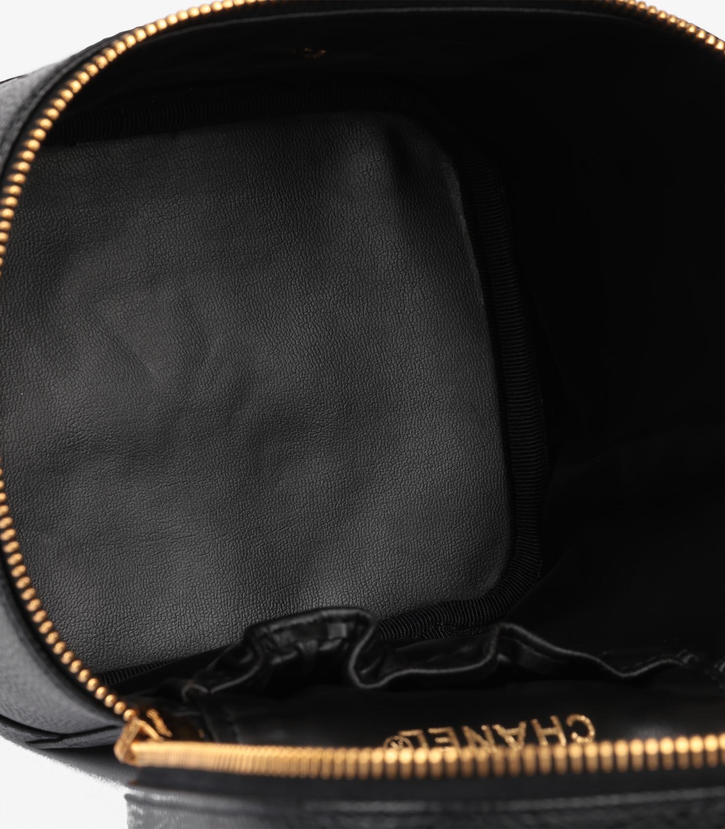 Chanel Black Caviar Leather Vintage Timeless Vanity Case 1