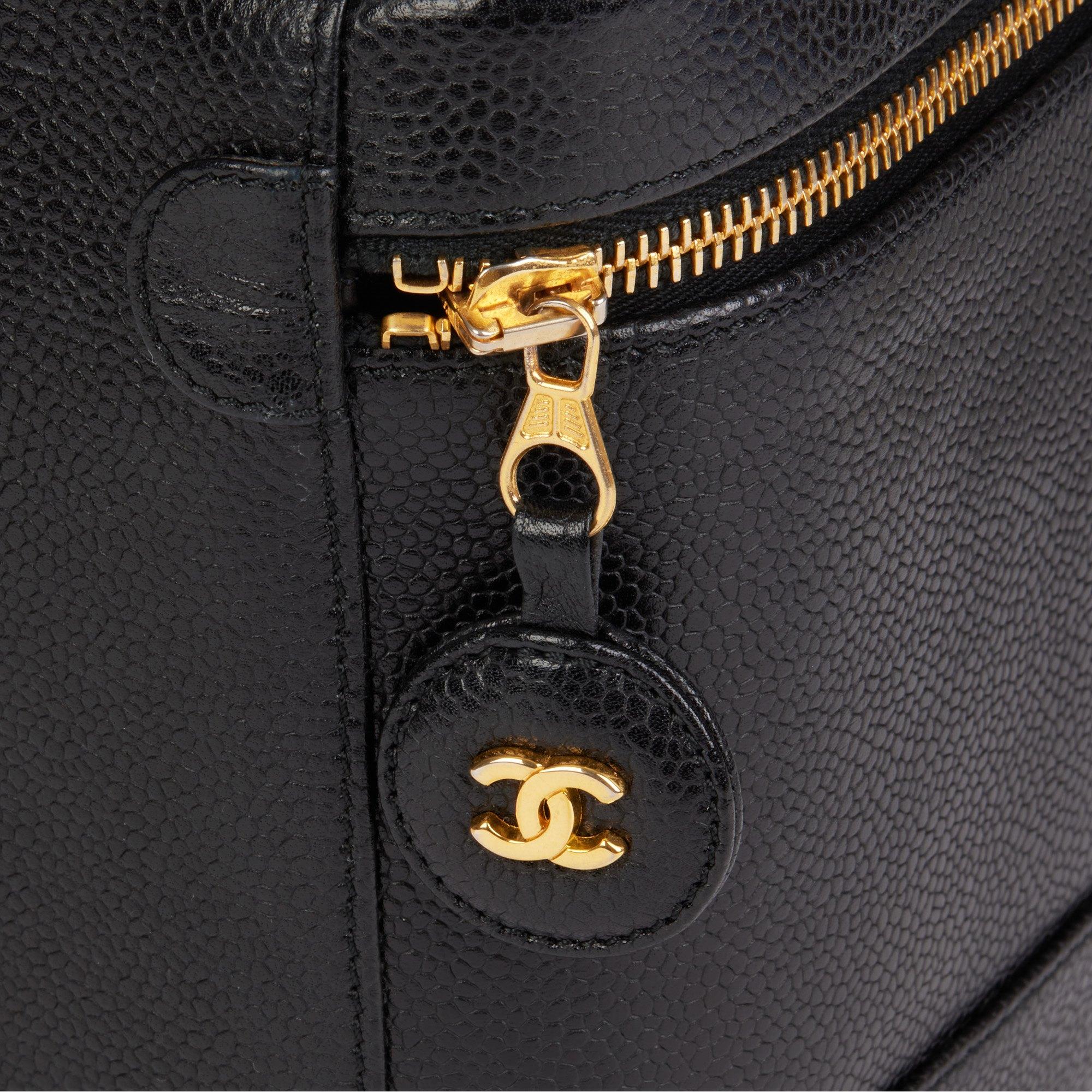 Chanel BLACK CAVIAR LEATHER VINTAGE TIMELESS VANITY CASE 2
