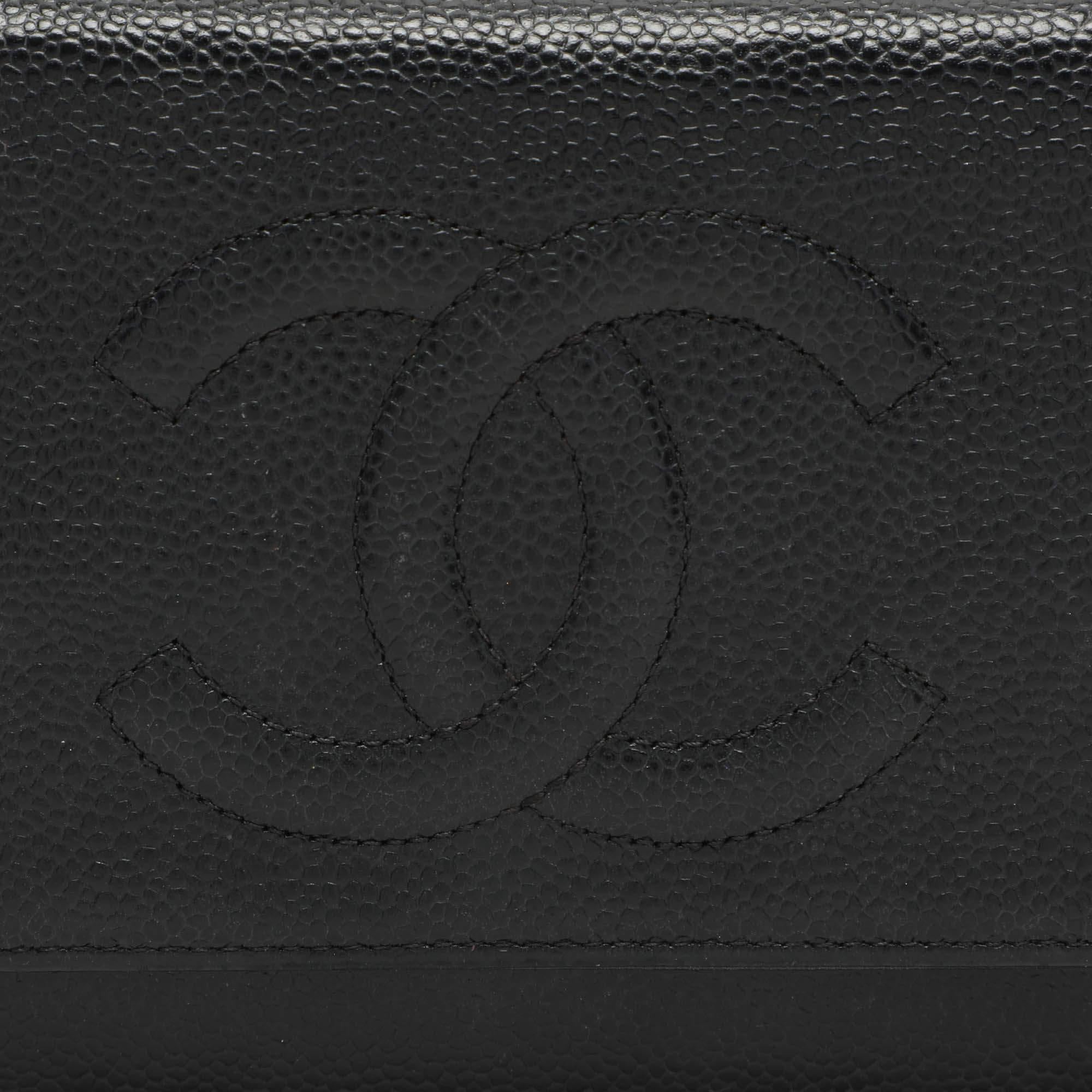 Chanel Black Caviar Leather Wallet On Chain For Sale 2