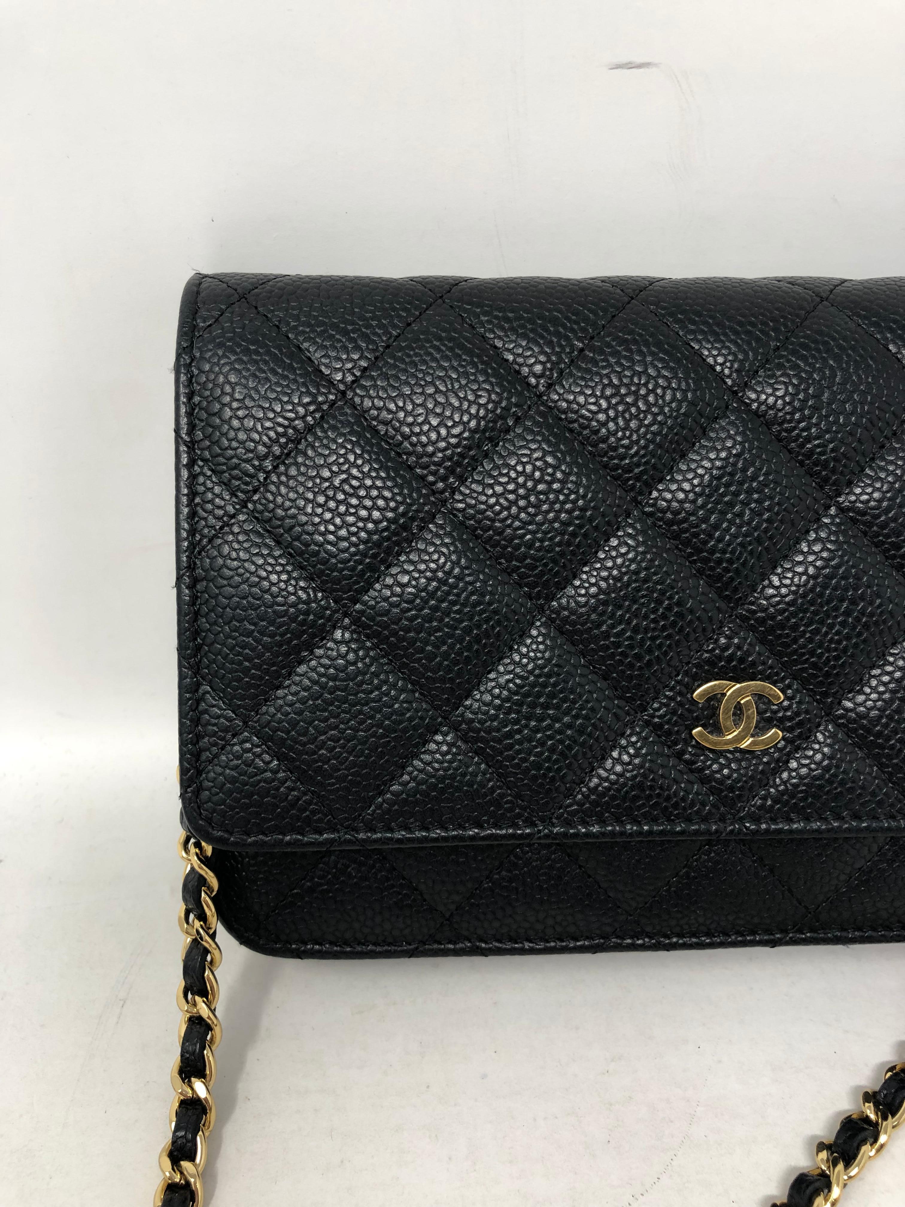 Chanel Black Caviar Leather WOC  In Excellent Condition In Athens, GA