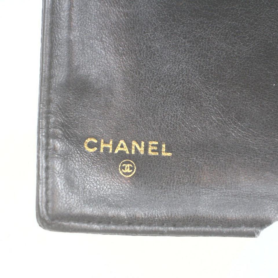 Chanel Black Caviar Logo CC Long Flap Wallet 862952  For Sale 4