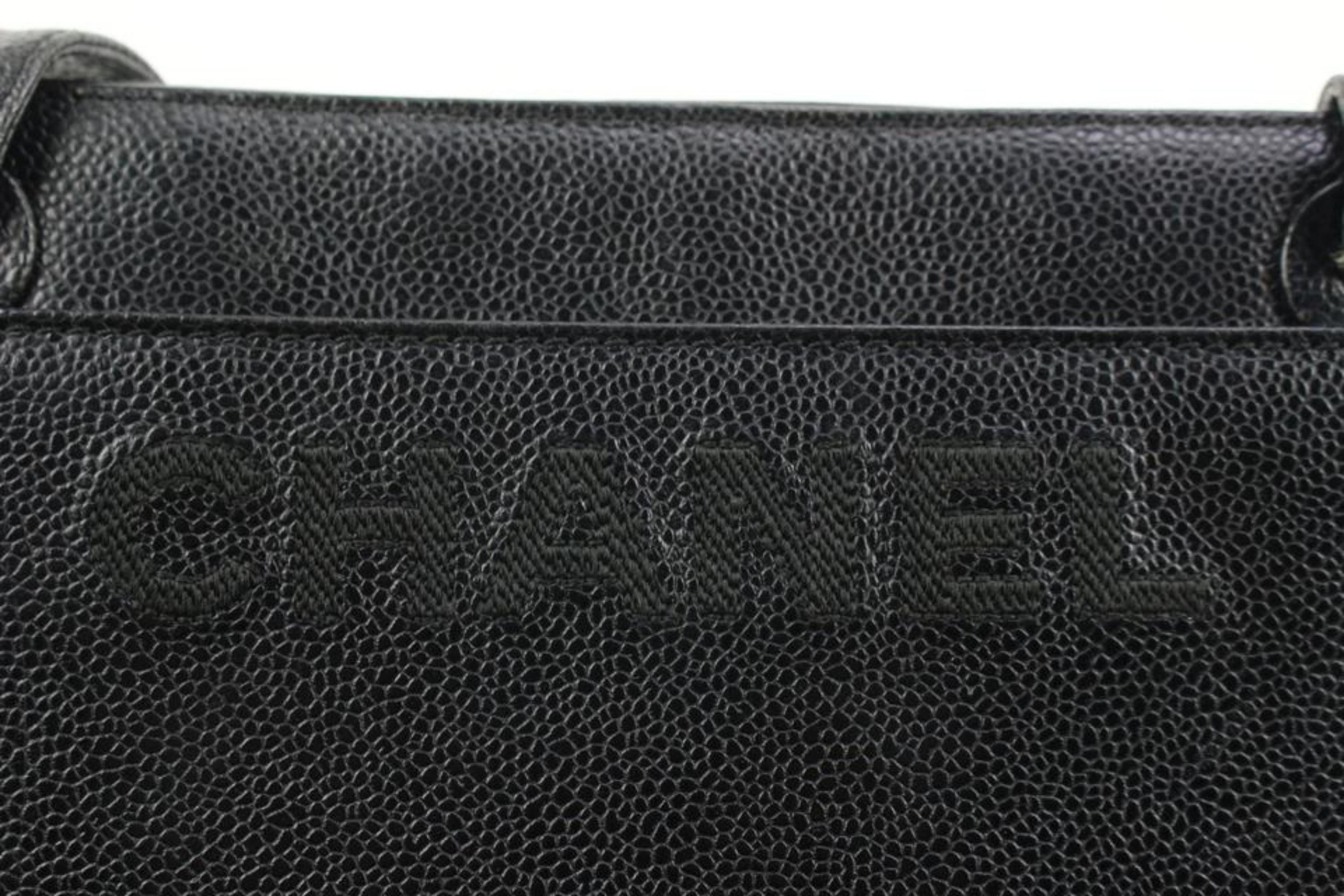 Chanel Black Caviar Logo Shopper Tote Bag 10c131s 4