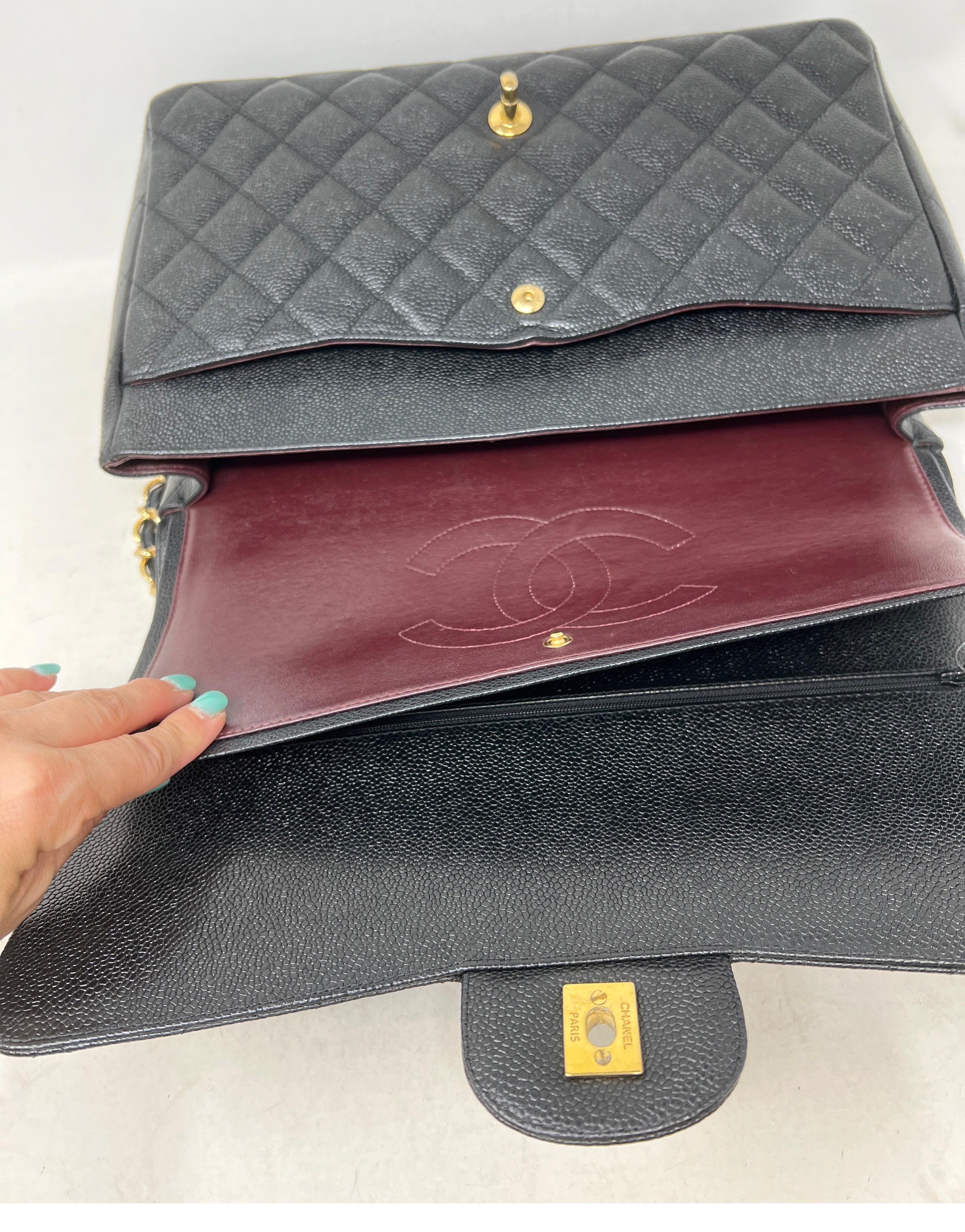 Chanel Black Caviar Maxi Bag 8