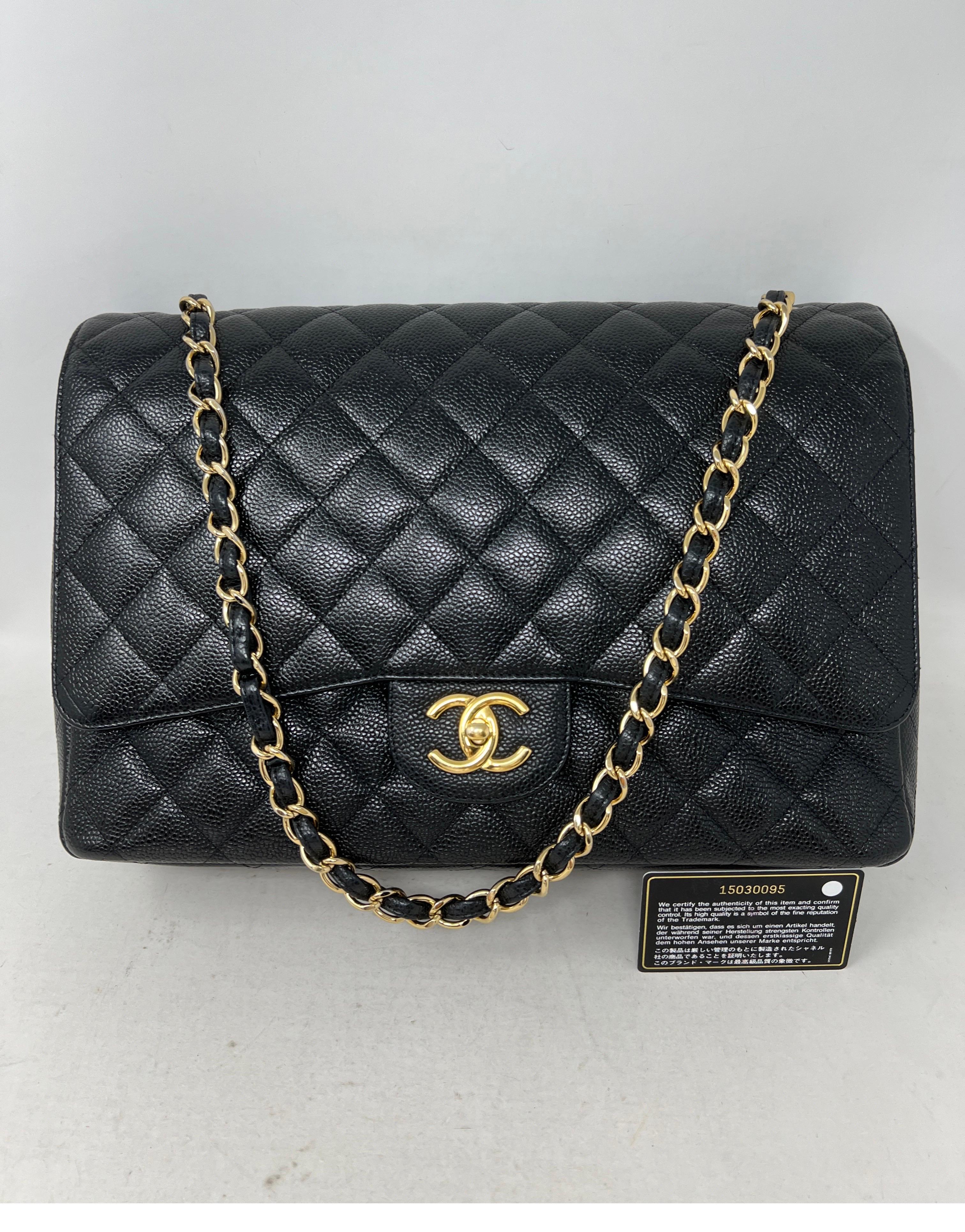 Chanel Black Caviar Maxi Bag 11