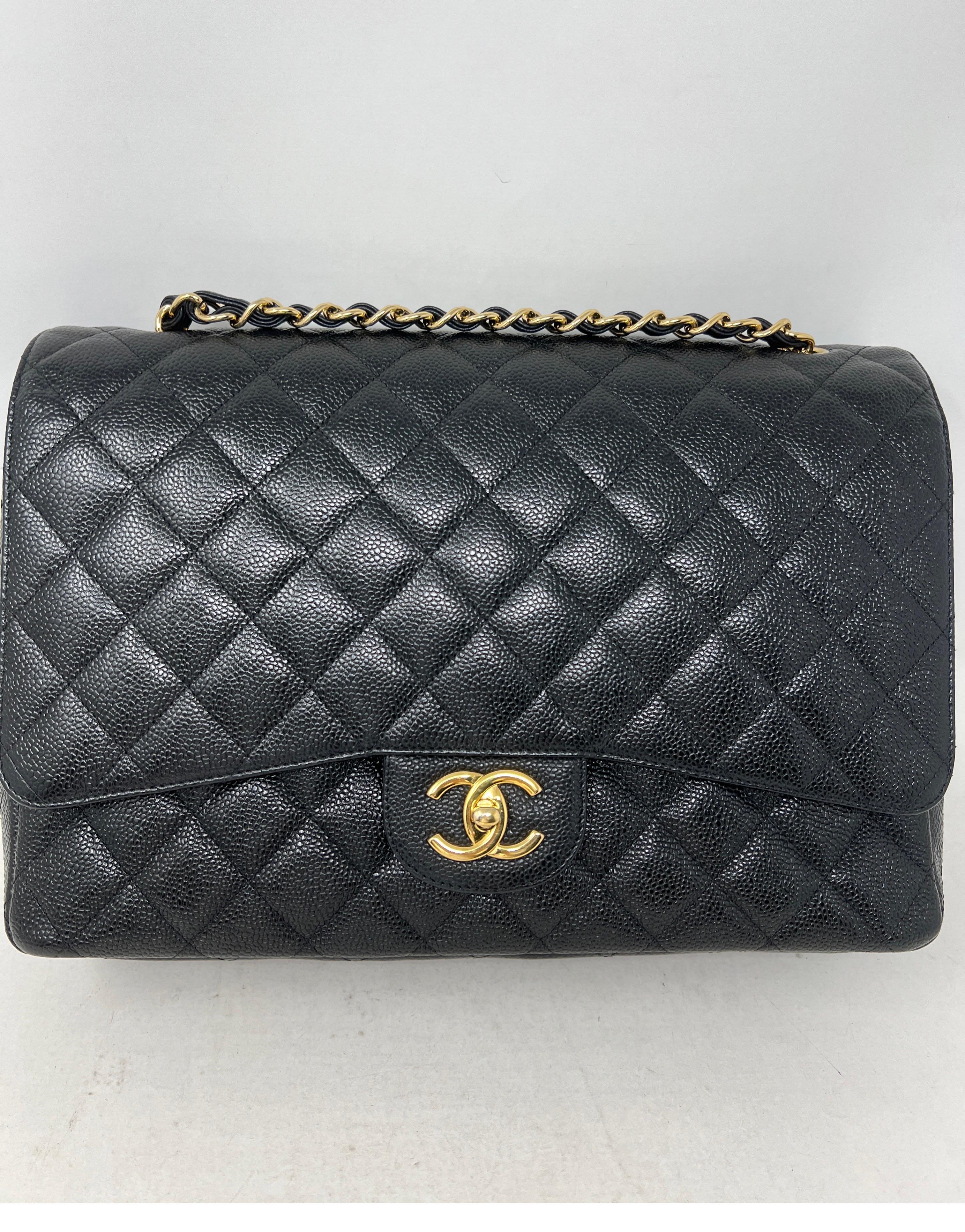 Chanel Black Caviar Maxi Bag 14