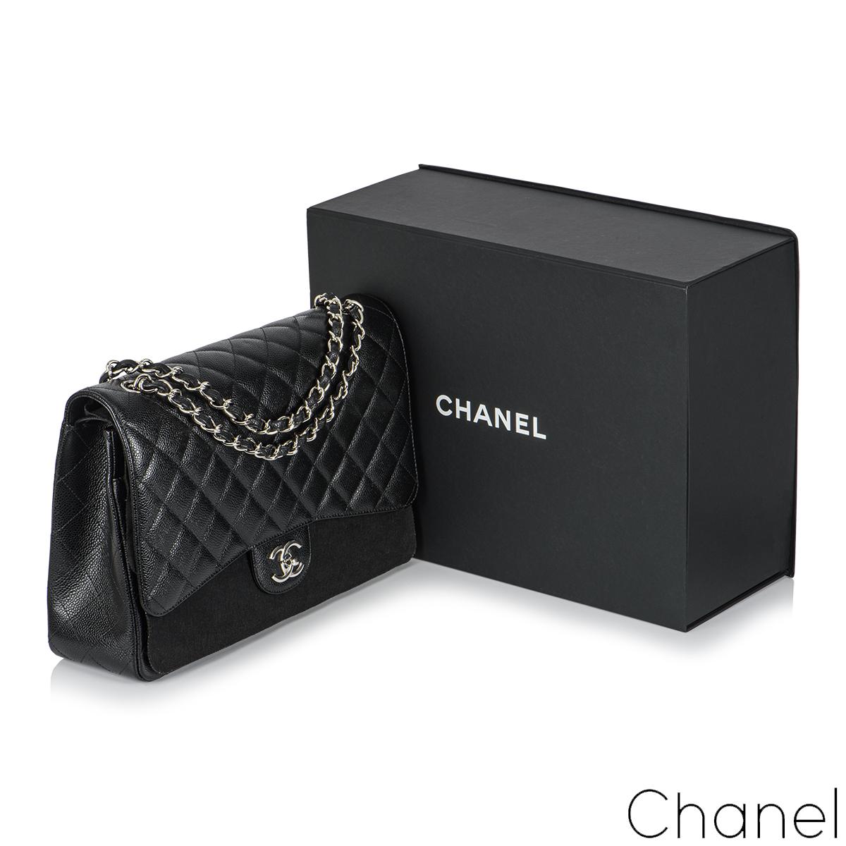 Chanel Black Caviar Maxi Classic Double Flap Bag 3