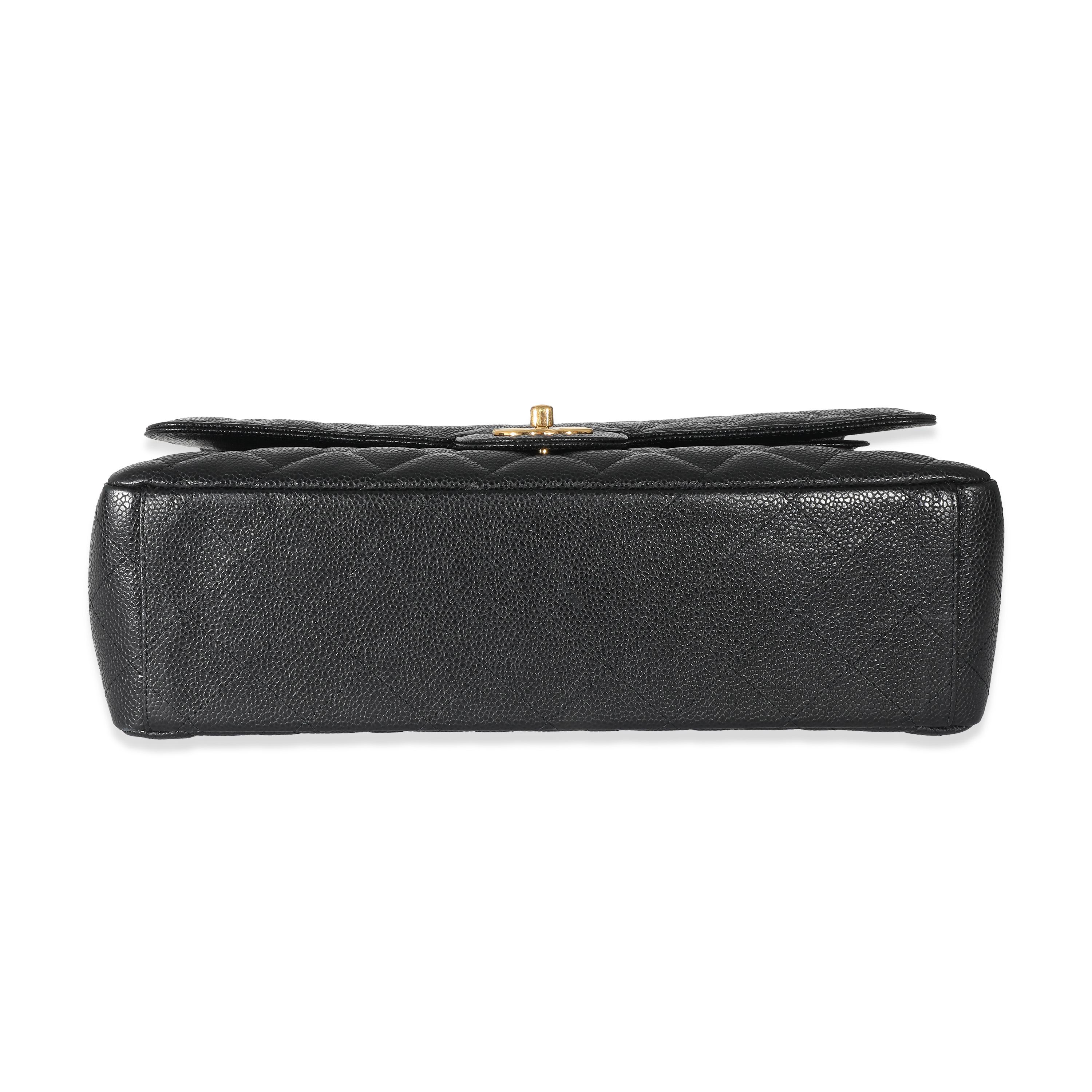 Chanel Black Caviar Maxi Double Flap Bag For Sale 3