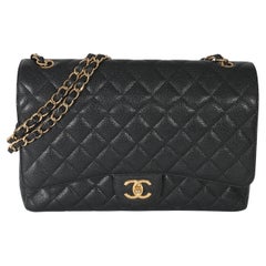 Chanel Black Caviar Maxi Double Flap Bag