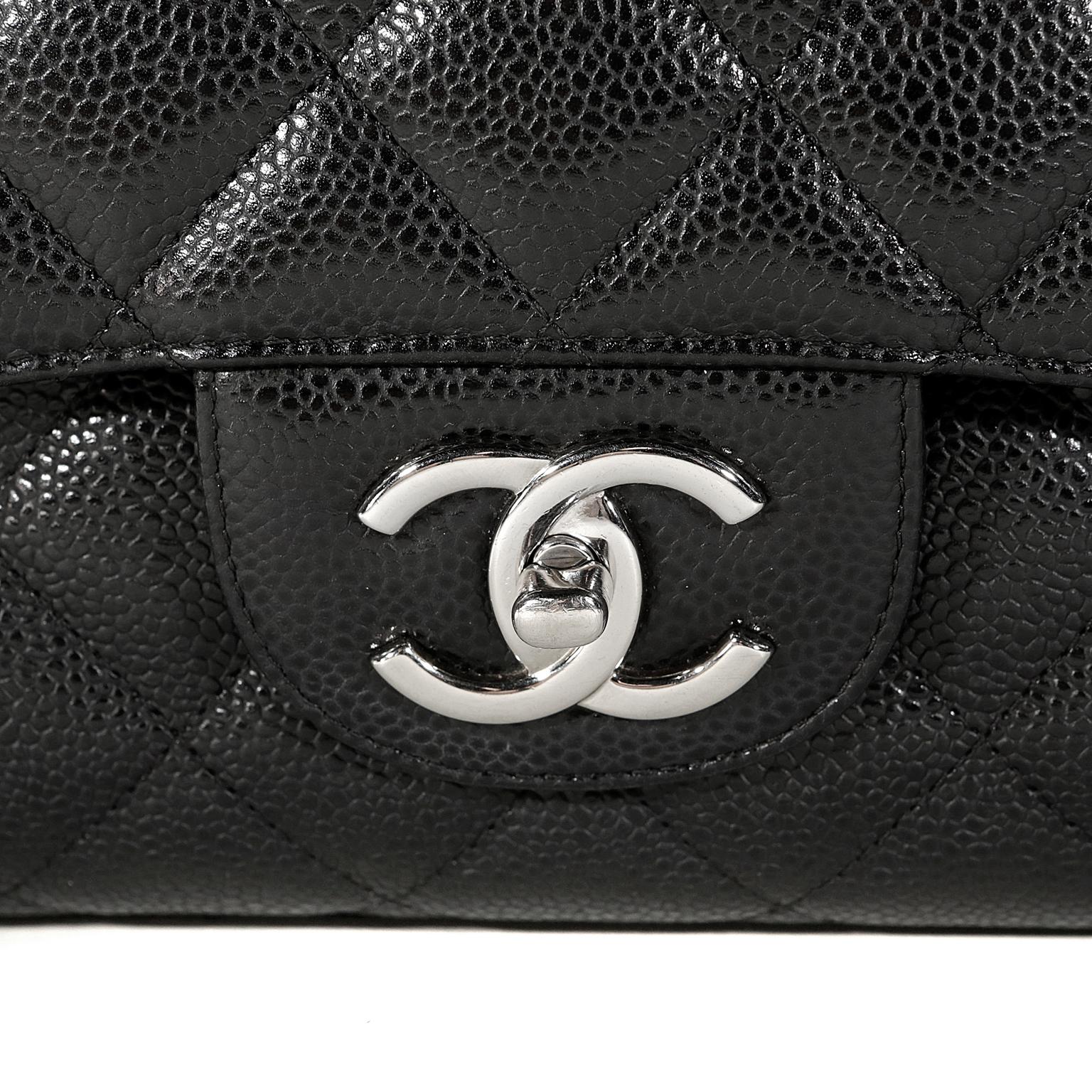 Chanel Black Caviar Maxi Double Flap Classic with SHW 1