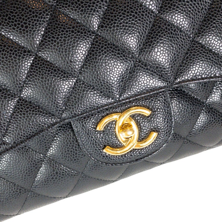 Chanel Maxi Caviar - 48 For Sale on 1stDibs  chanel maxi black caviar, caviar  maxi, chanel maxi jumbo caviar