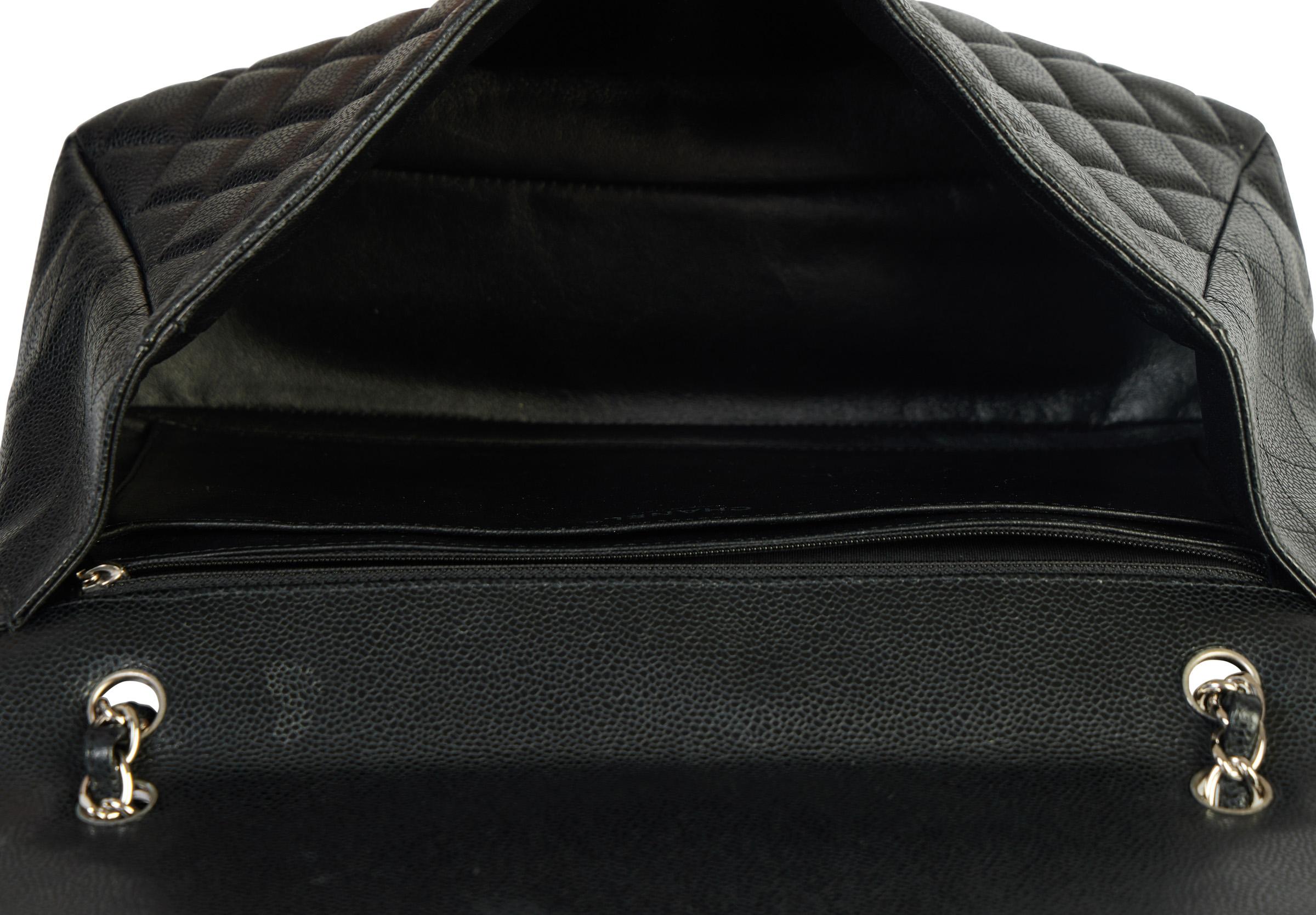 Chanel Black Caviar Maxi Single Flap Bag 5
