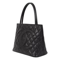 Chanel Black Caviar Medallion Classic Tote Bag