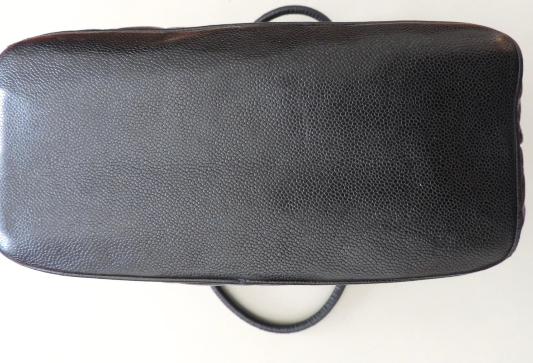 Chanel Black Caviar Medallion Tote Bag For Sale 1