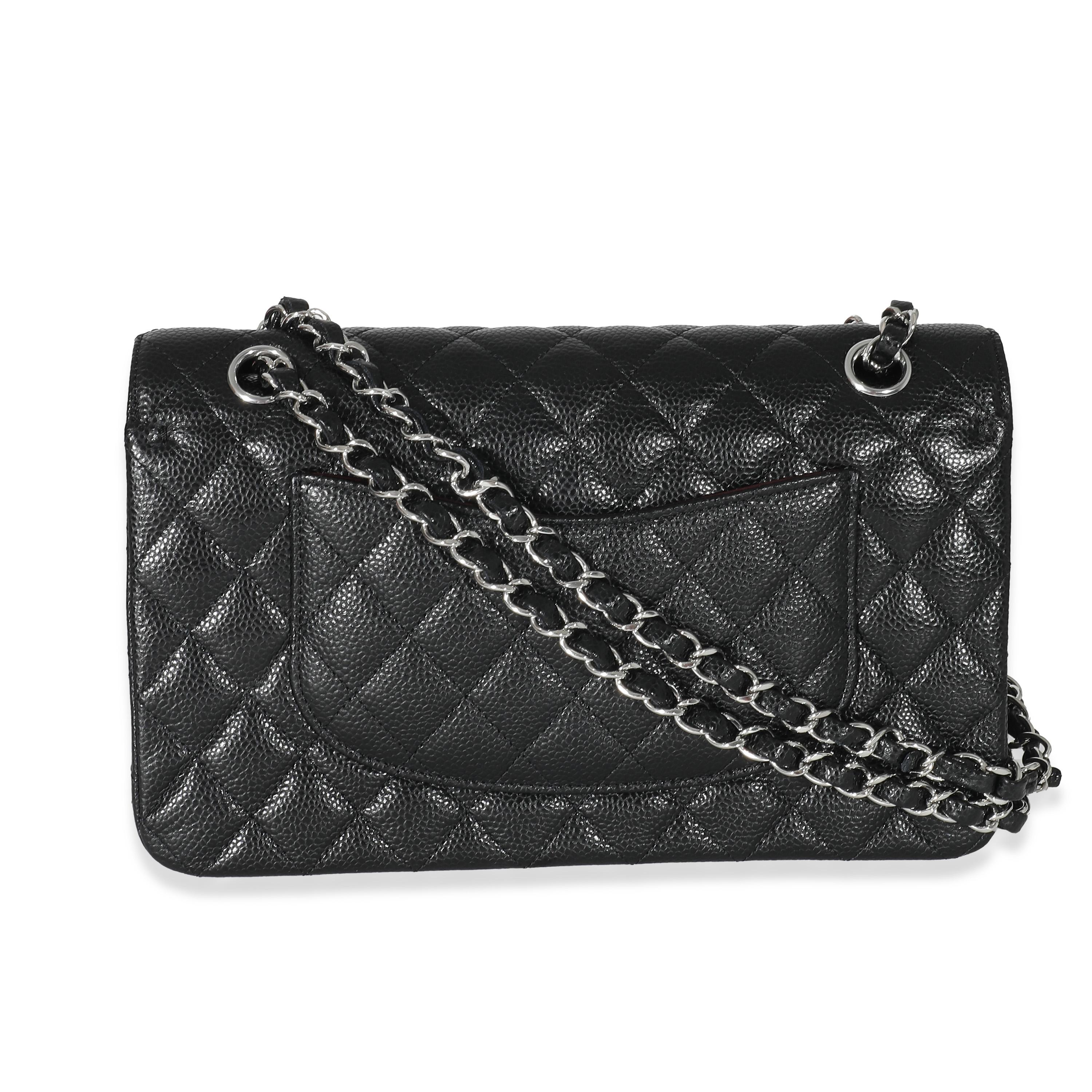 Chanel Black Caviar Medium Classic Double Flap Bag In Excellent Condition In New York, NY
