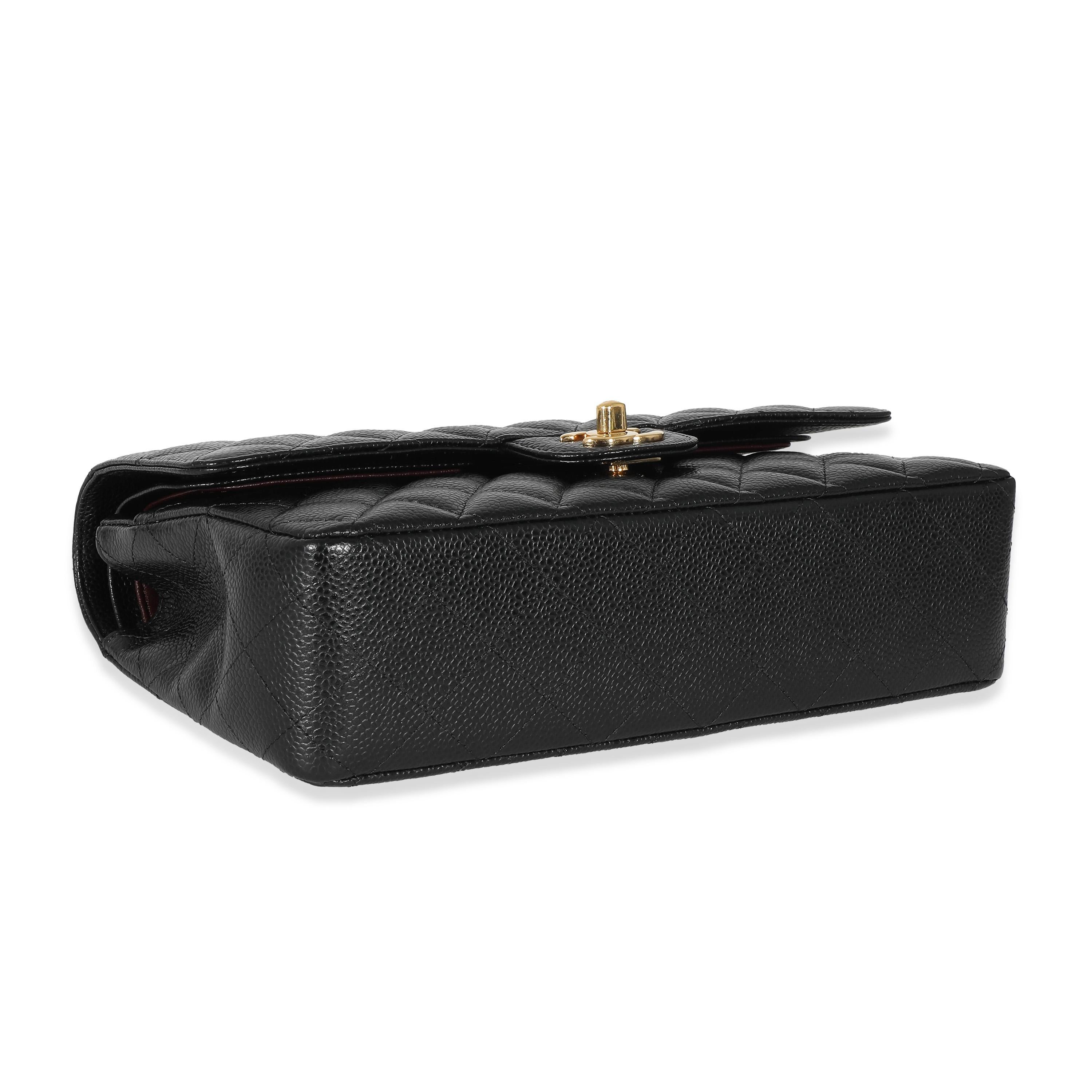 Chanel Black Caviar Medium Classic Double Flap Bag For Sale 3