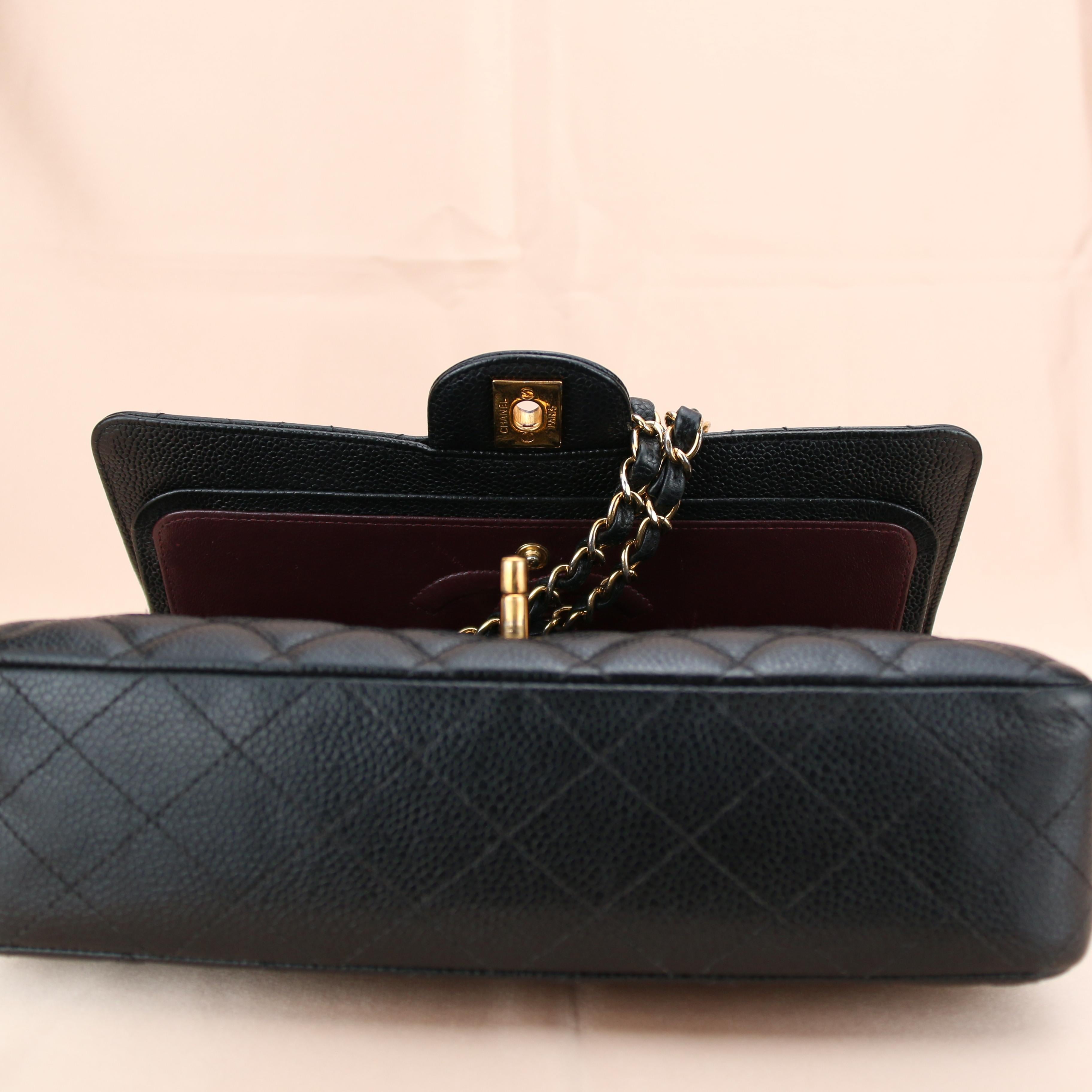 Chanel Black Caviar Medium Classic Double Flap Bag 3