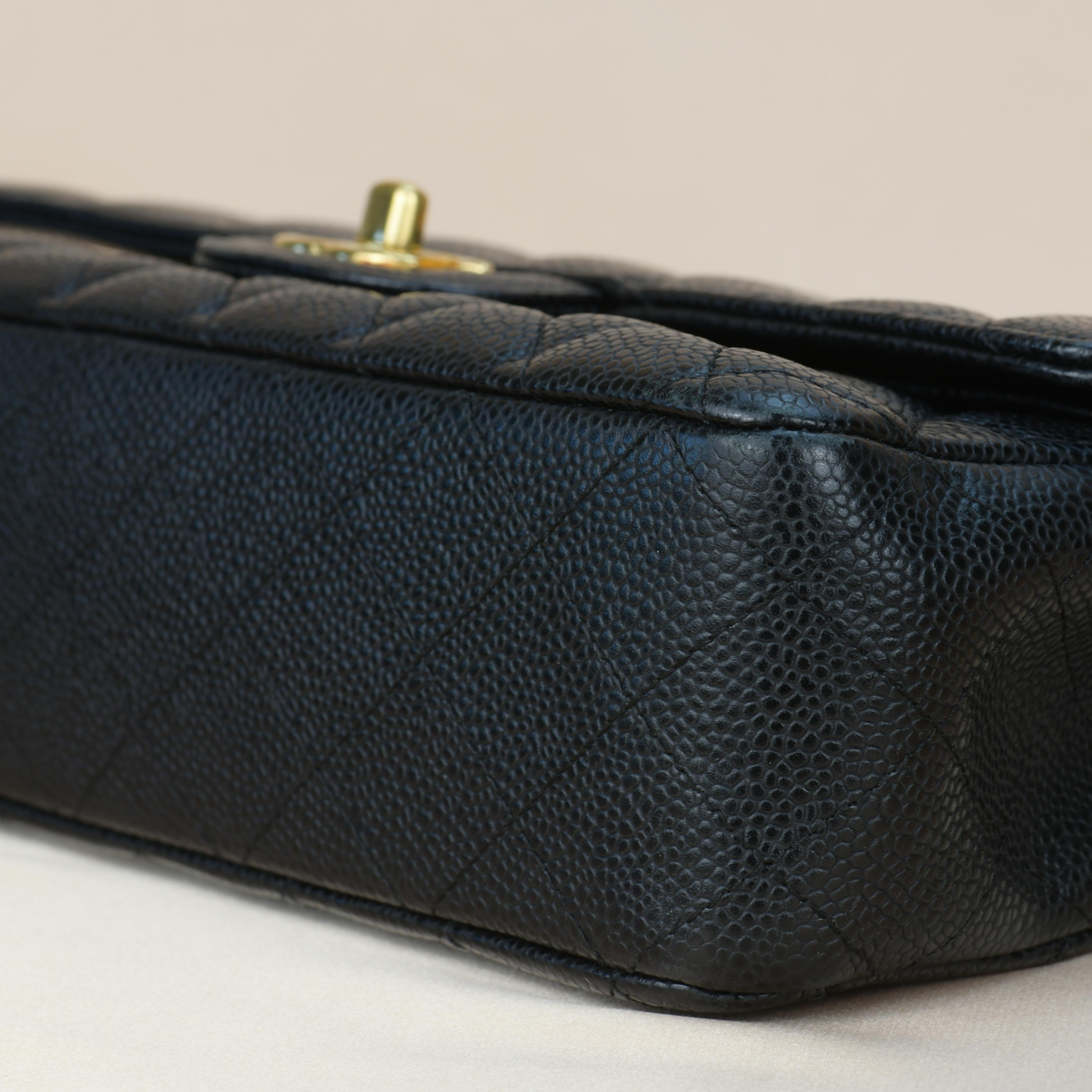 Chanel Black Caviar Medium Classic Double Flap Bag With Dustbag 6