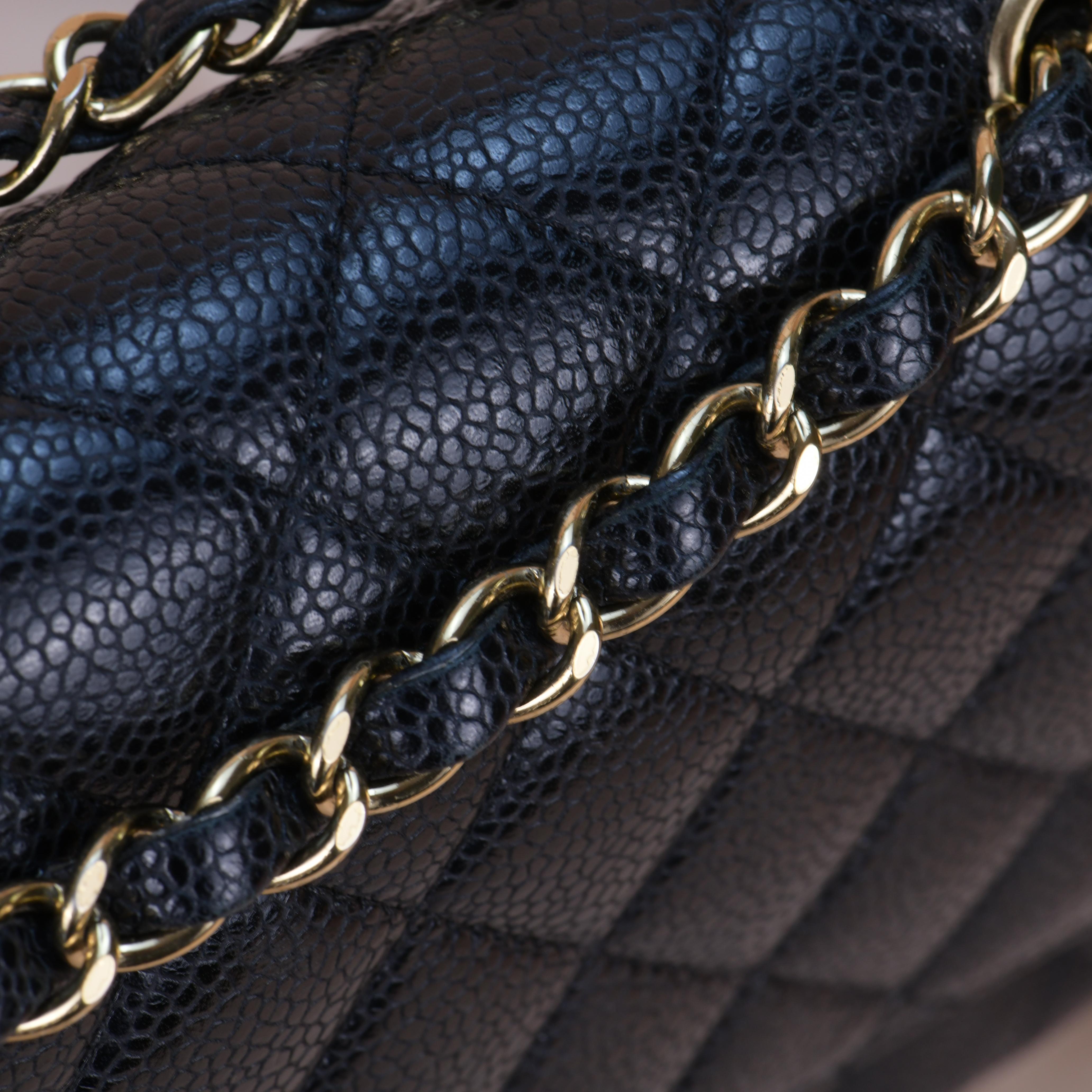 Chanel Black Caviar Medium Classic Double Flap Bag With Dustbag 3