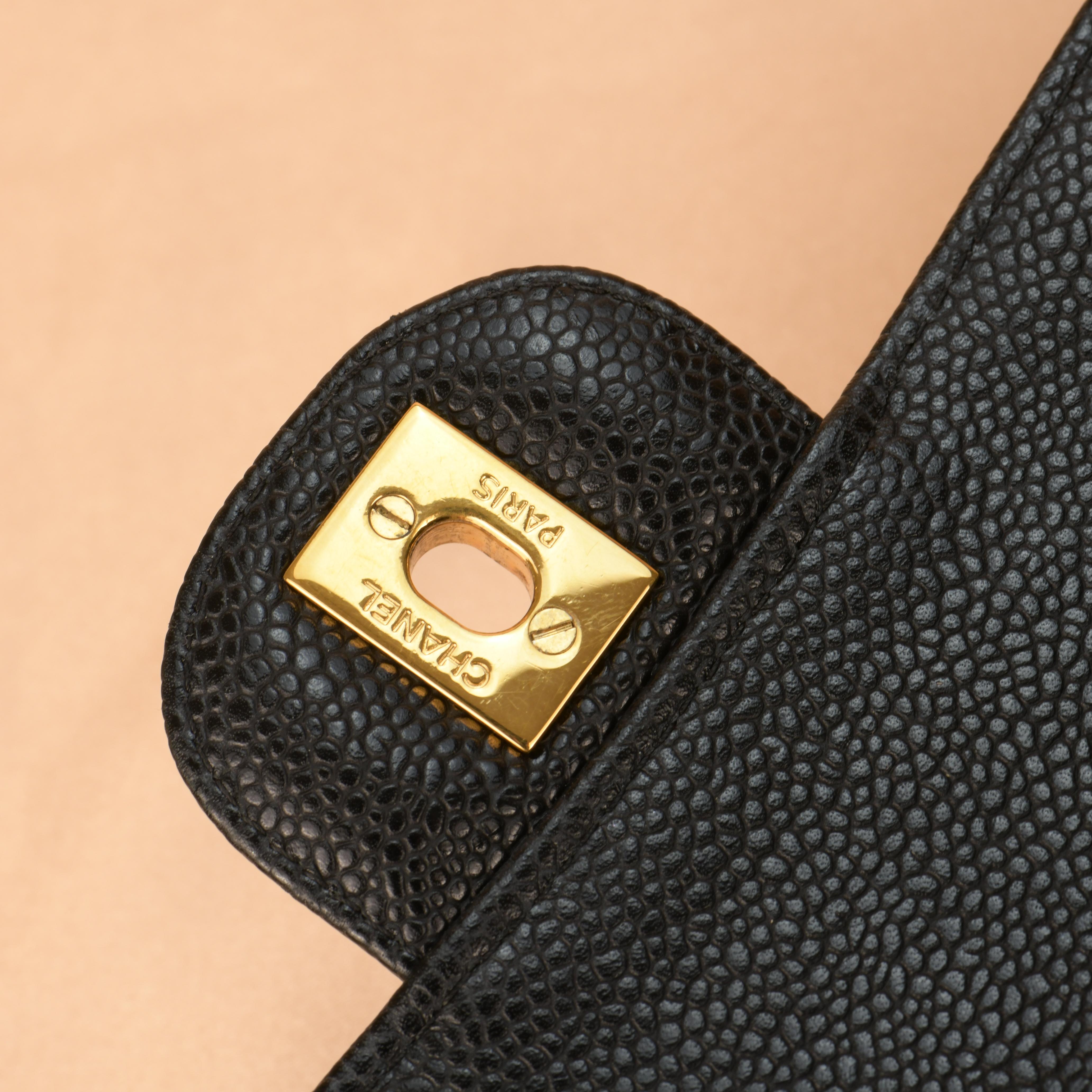 Chanel Black Caviar Medium Classic Double Flap Bag With Dustbag 4