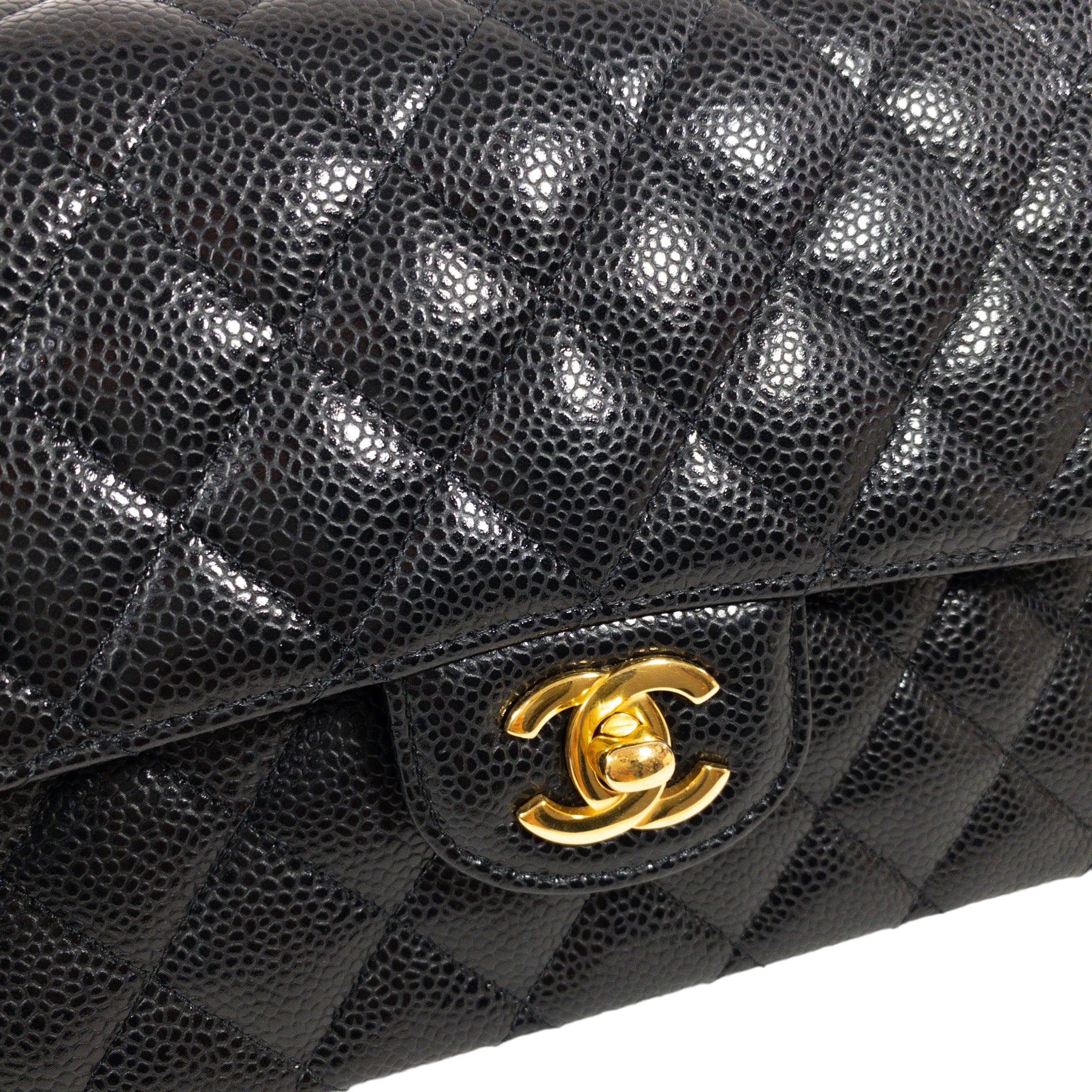 Women's Chanel Black Caviar Medium Classic Flap GHW 