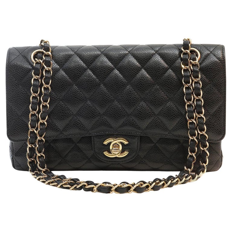 Chanel Medium Classic Flap Bag Black Caviar - 43 For Sale on 1stDibs