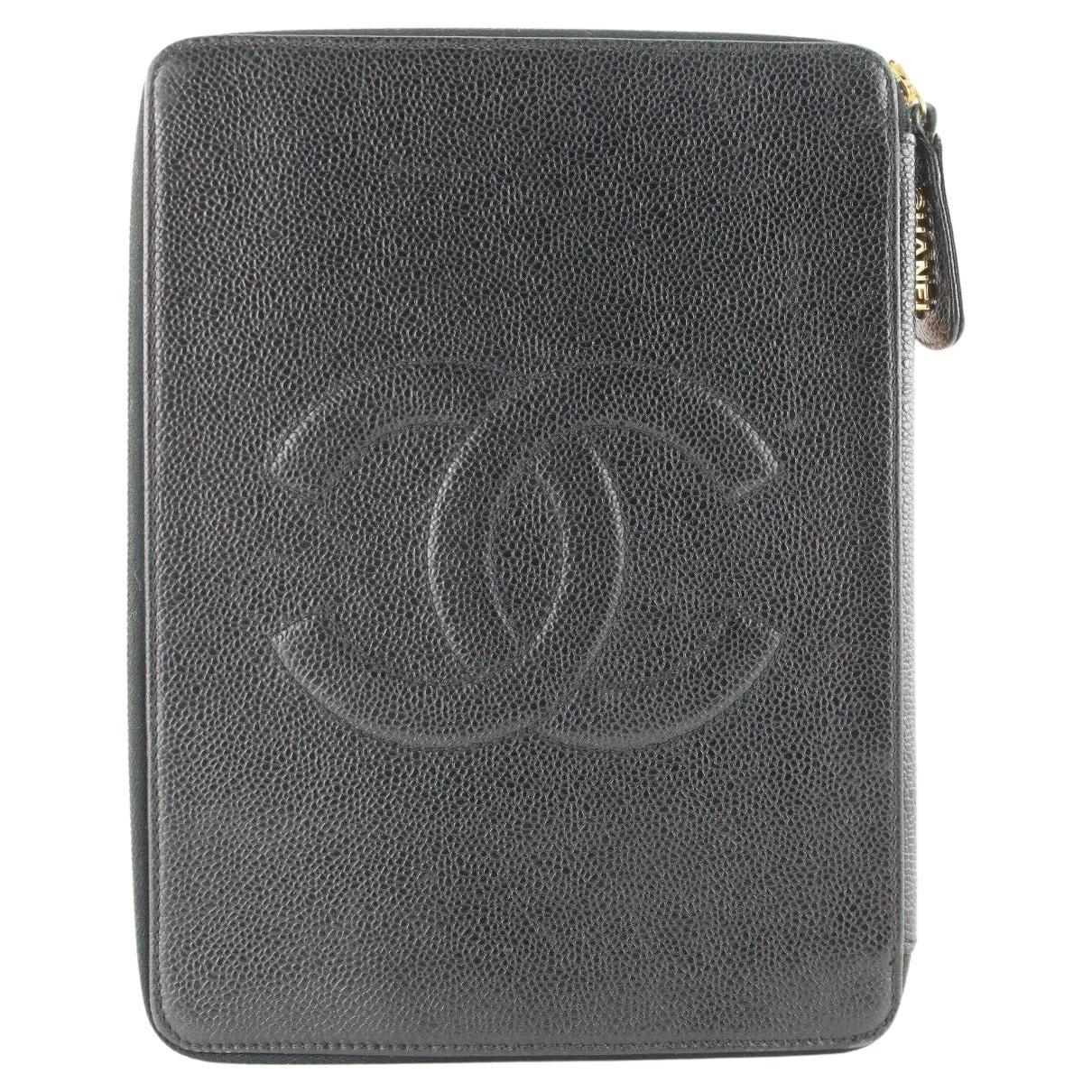 Chanel Camellia CC Logo Caviar Zip Wallet CC-W1009P-0007