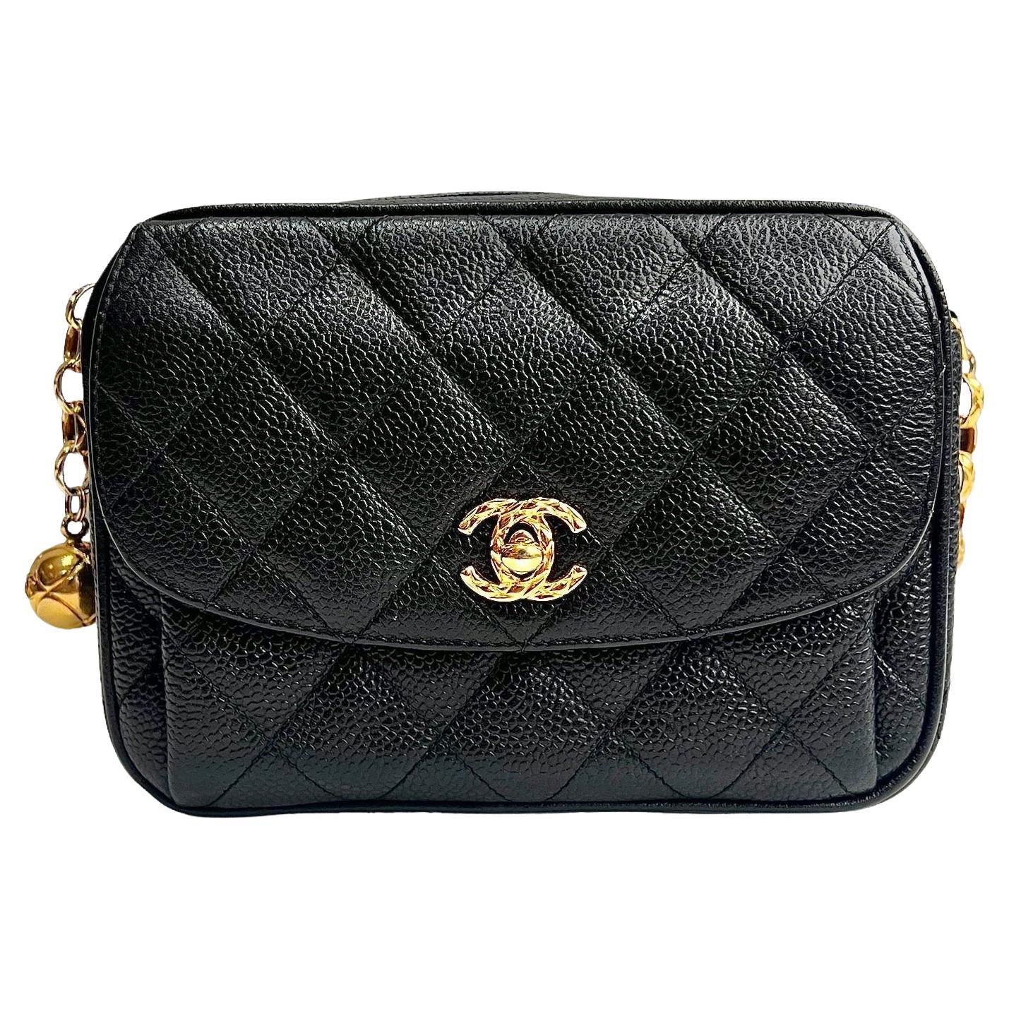 Chanel black Caviar Quilted Bag For Sale at 1stDibs