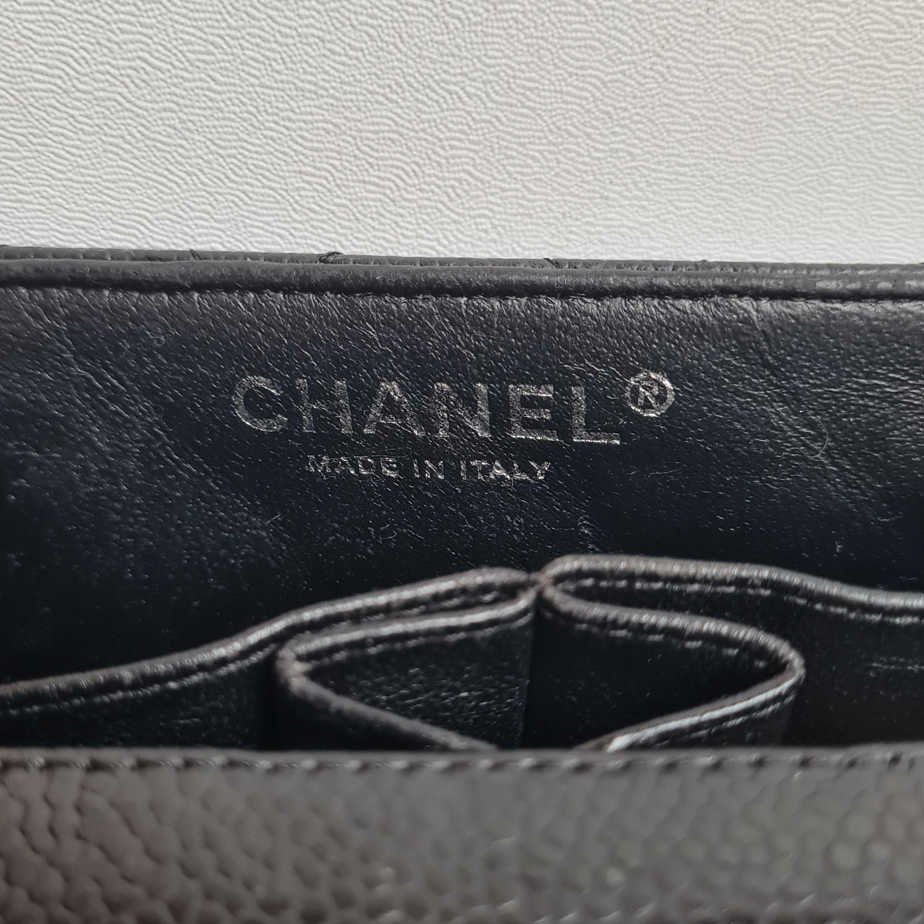 Chanel Black Caviar Quilted East West SHW Flap Bag 10
