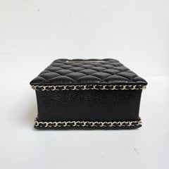 Chanel Black Caviar Quilted Evening Box Bag