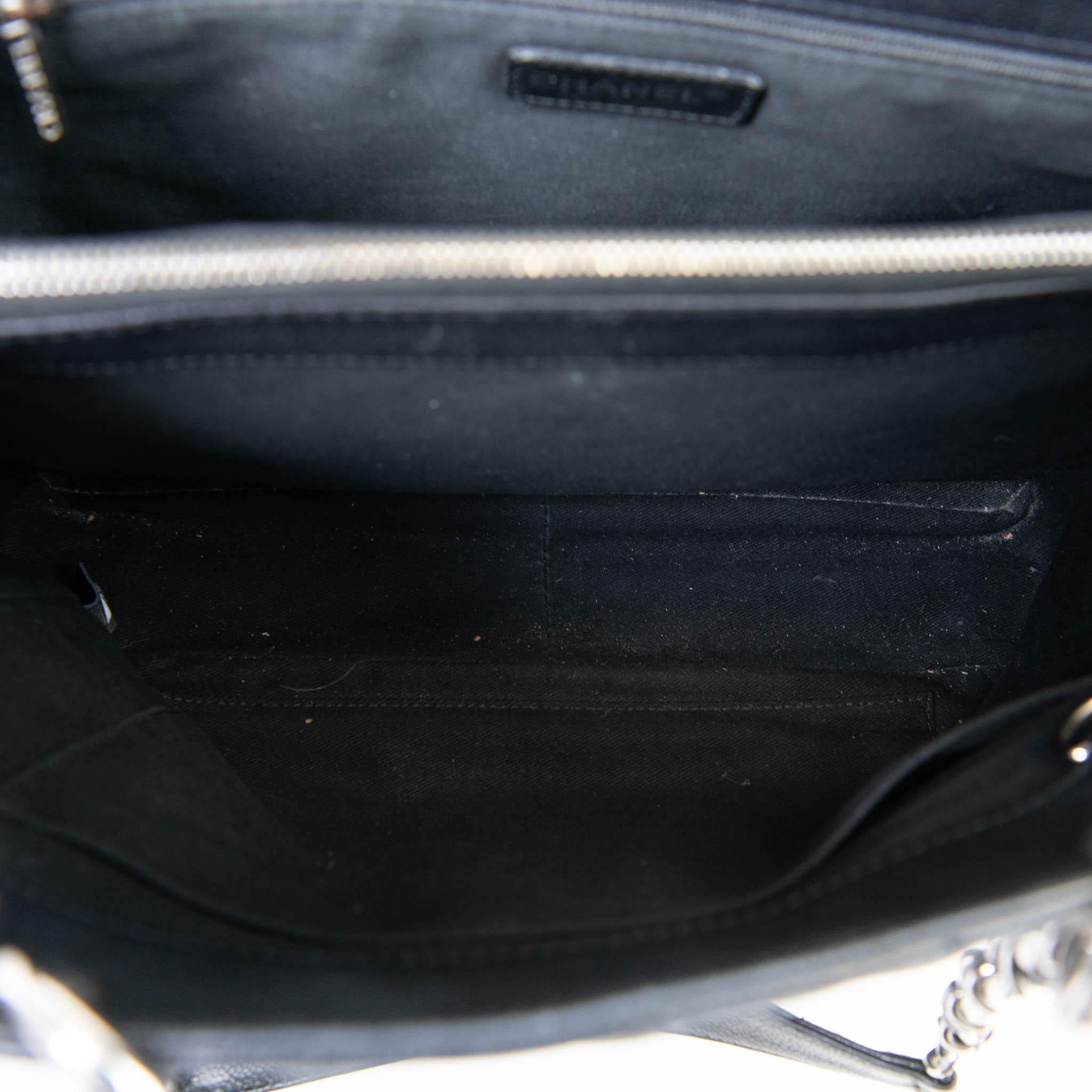Chanel  Black Caviar Quilted Grand Shopping Tote GST Silver Hardware 4