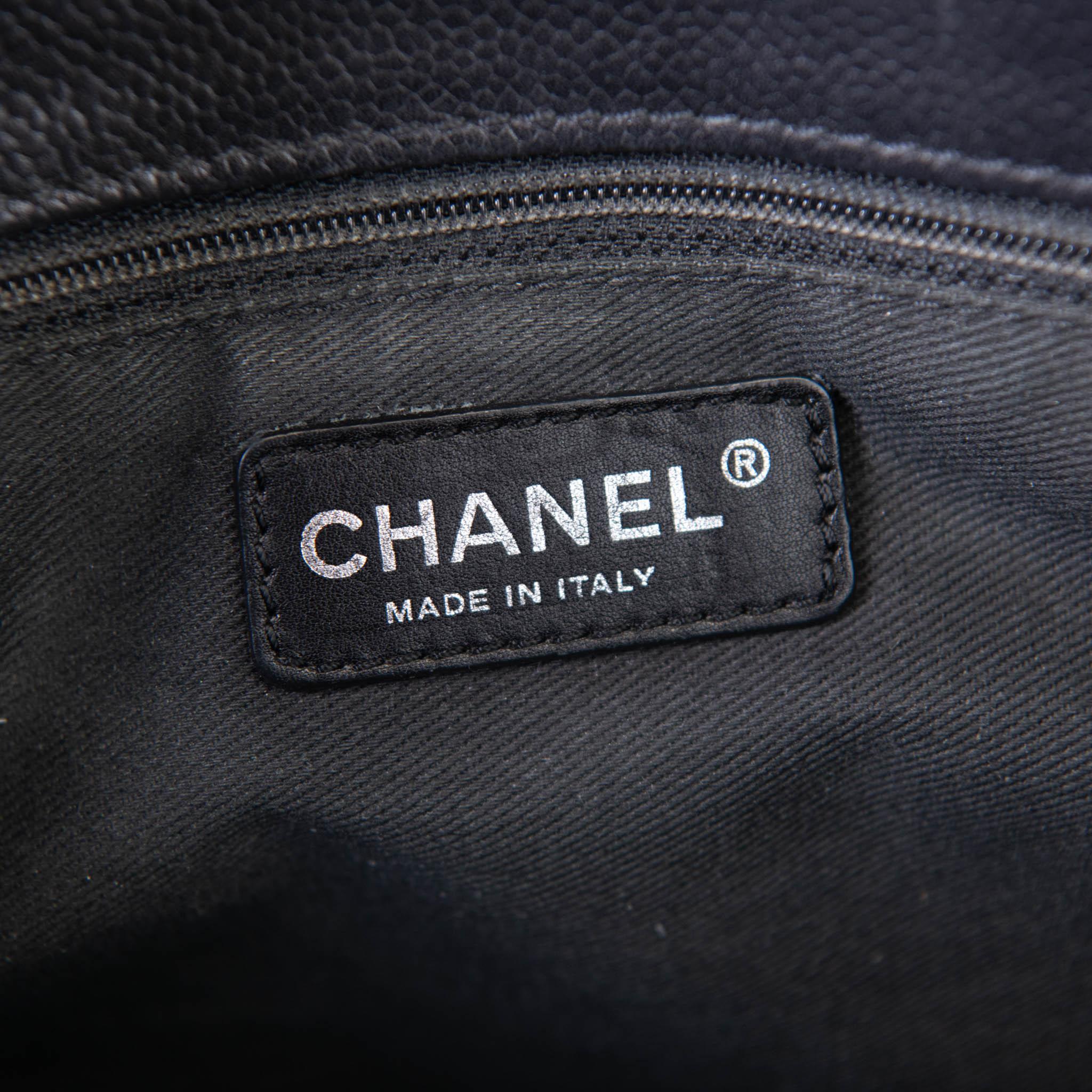 Chanel  Black Caviar Quilted Grand Shopping Tote GST Silver Hardware 5