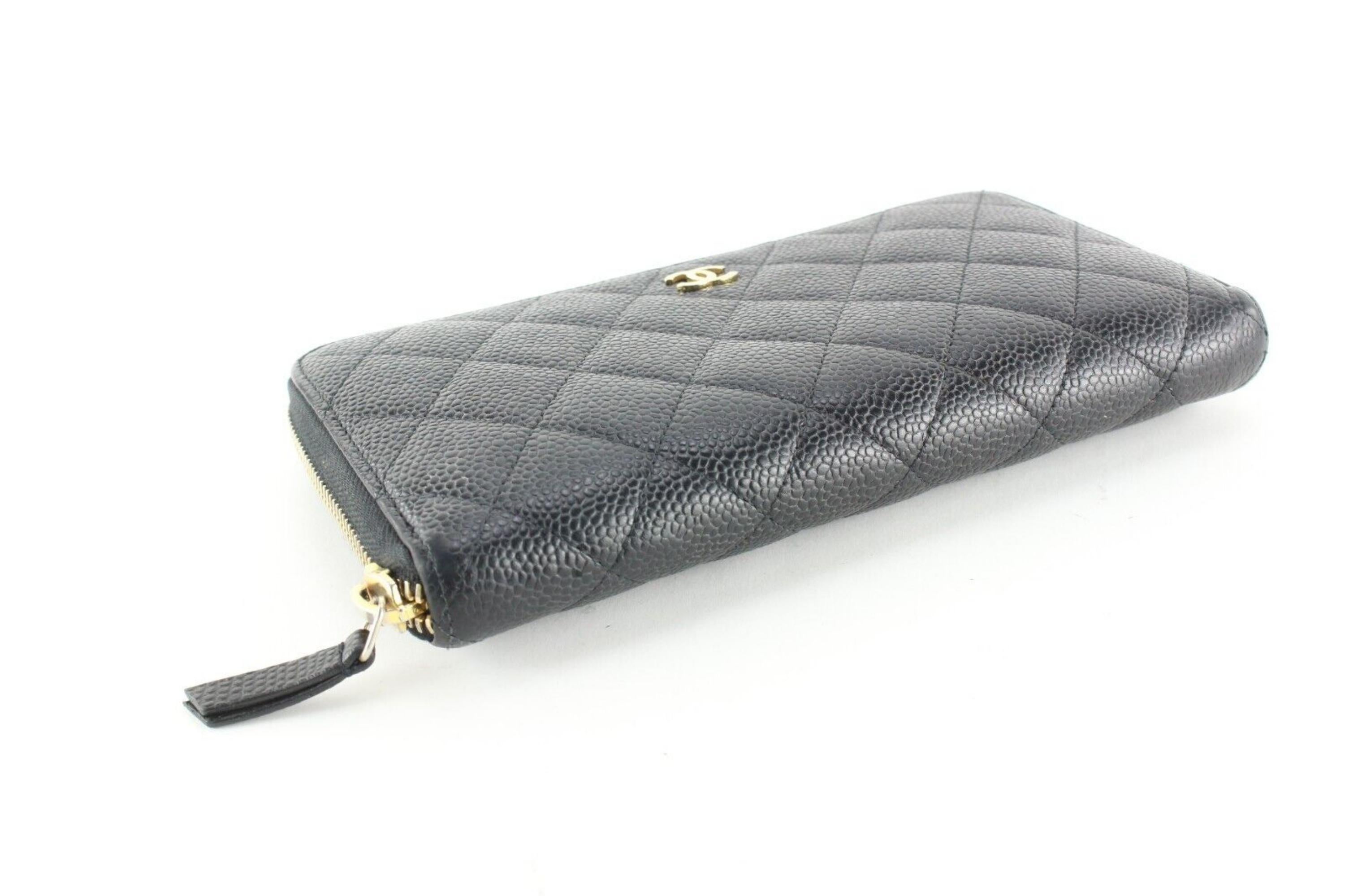 Chanel Black Caviar Quilted L-Gusset Zip Around Continental Wallet 2CC0123 3
