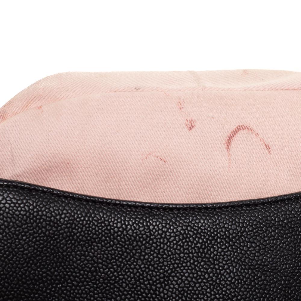 Chanel Schwarzer Kaviar Gestepptes Leder Coco Curve Flap Tasche 4