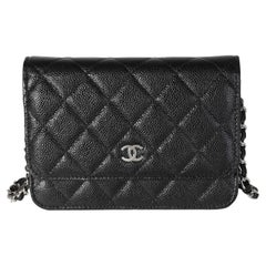 Chanel Black Caviar Quilted Mini Wallet On Chain