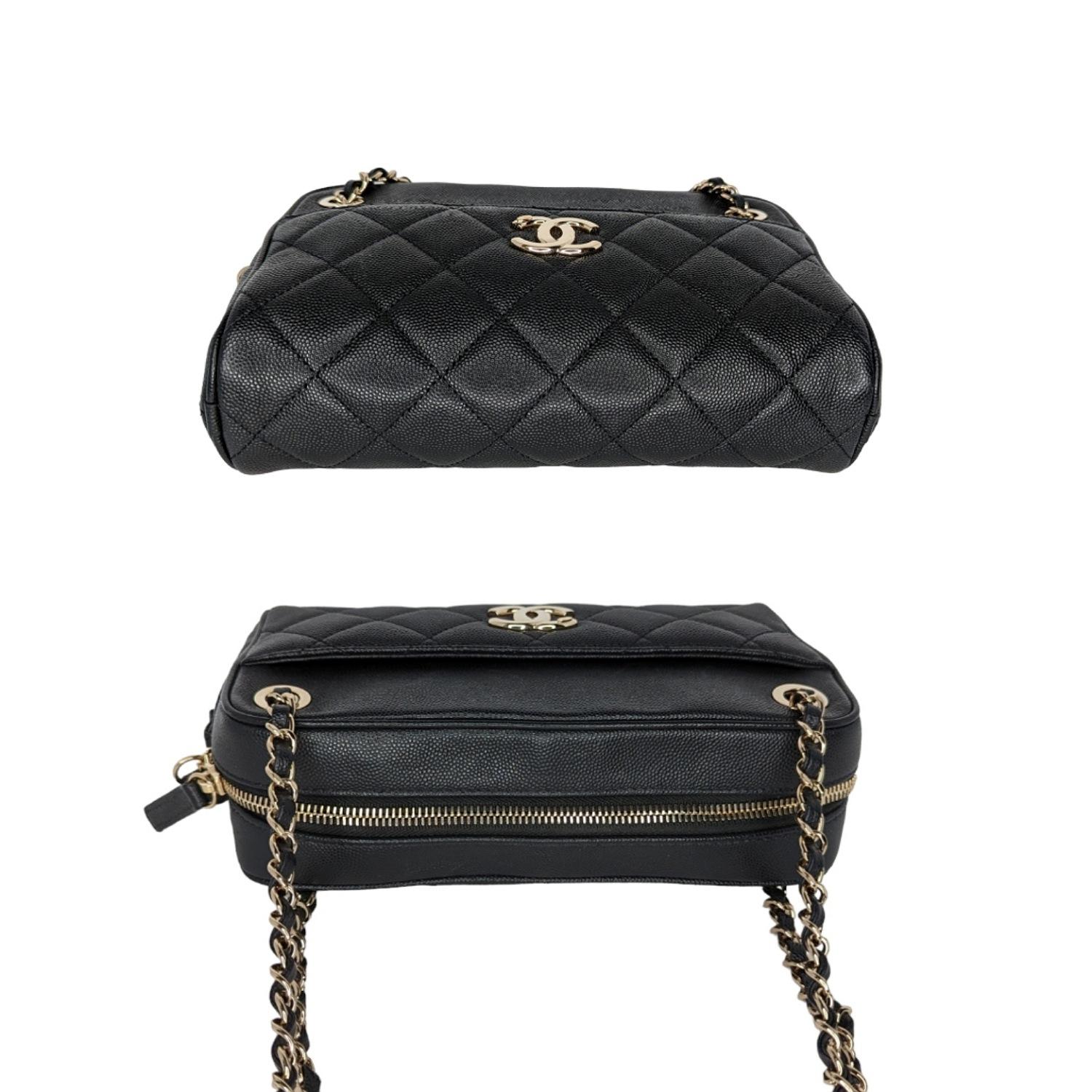 Chanel Black Caviar Quilted Small In & Out Camera Case 1