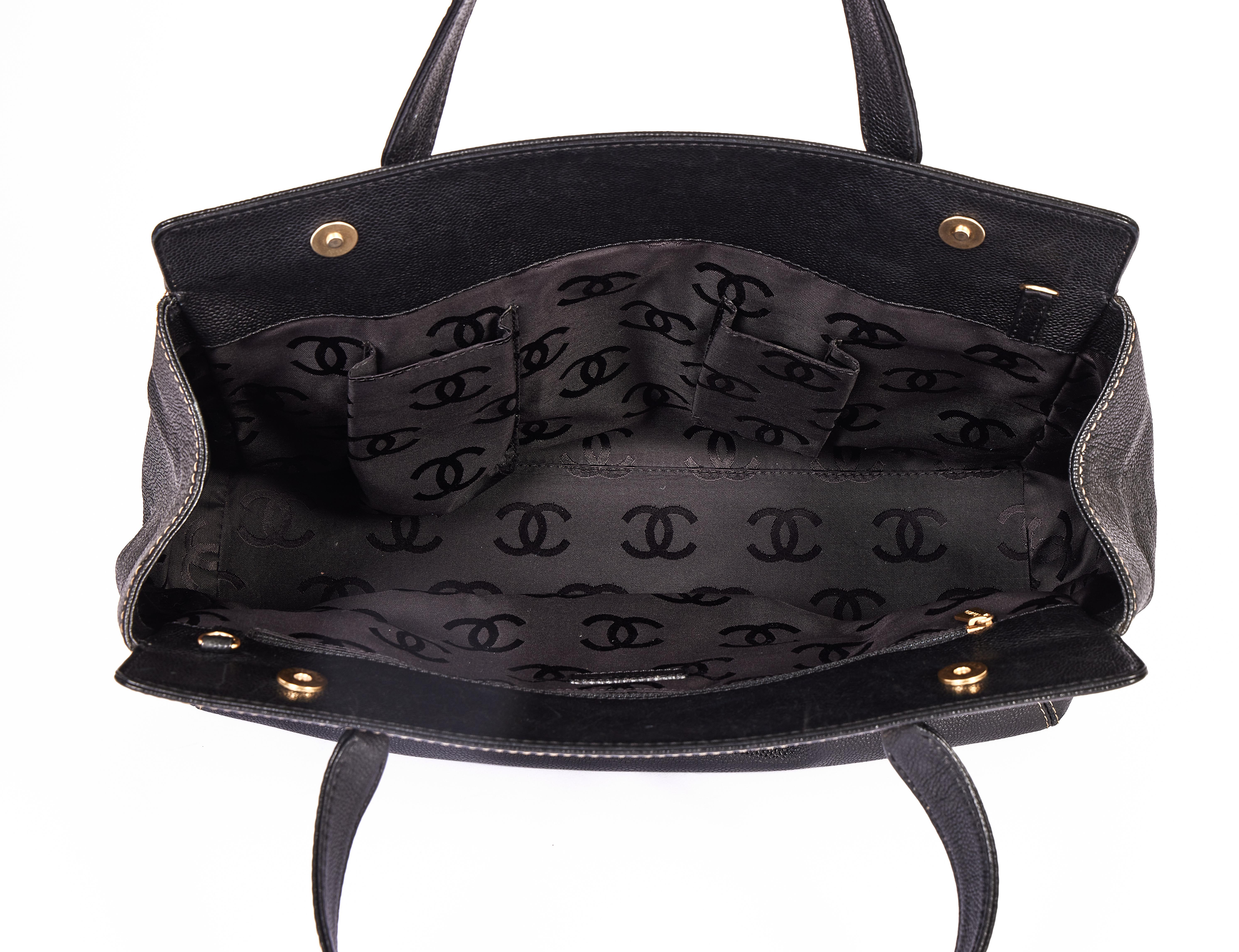Chanel Black Caviar Shoulder Day Bag 1