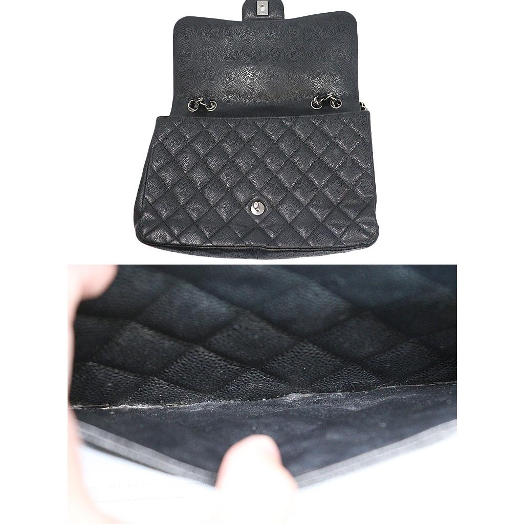 Women's or Men's Chanel Black Caviar SHW Jumbo Single Flap No. 12 Shoulder Bag