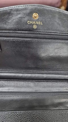 Chanel Black Caviar Timeless CC Wallet on Chain WOC