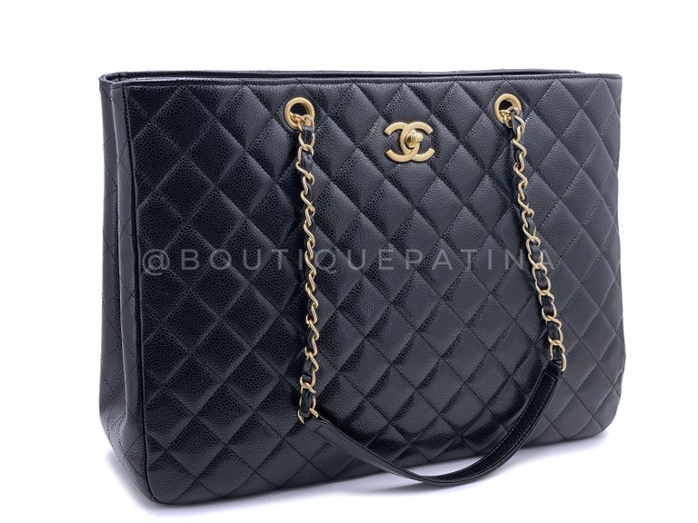Chanel Black Caviar Timeless Classic Grand Shopper Tote Bag GHW